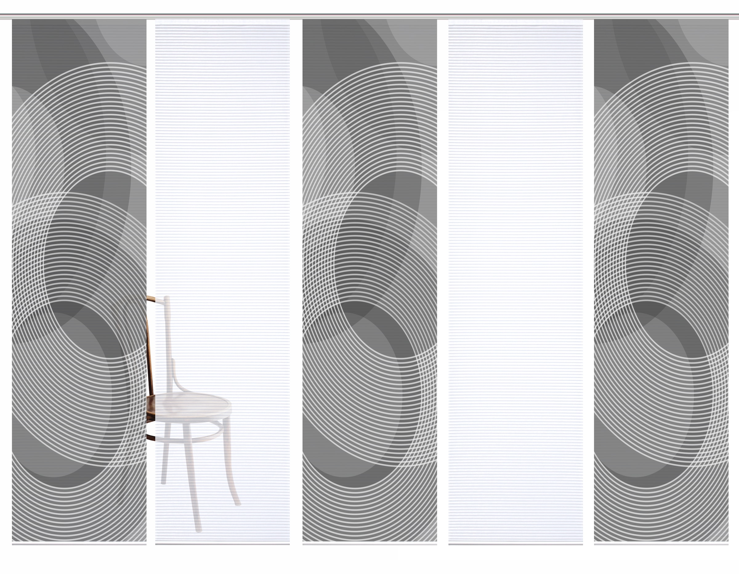 HOME in green Schiebegardine »AFONSO« Paneelwagen 5 Stk. tlg. SET DIGITALDRUCK,BAMBUSOPTIK RECYCELT