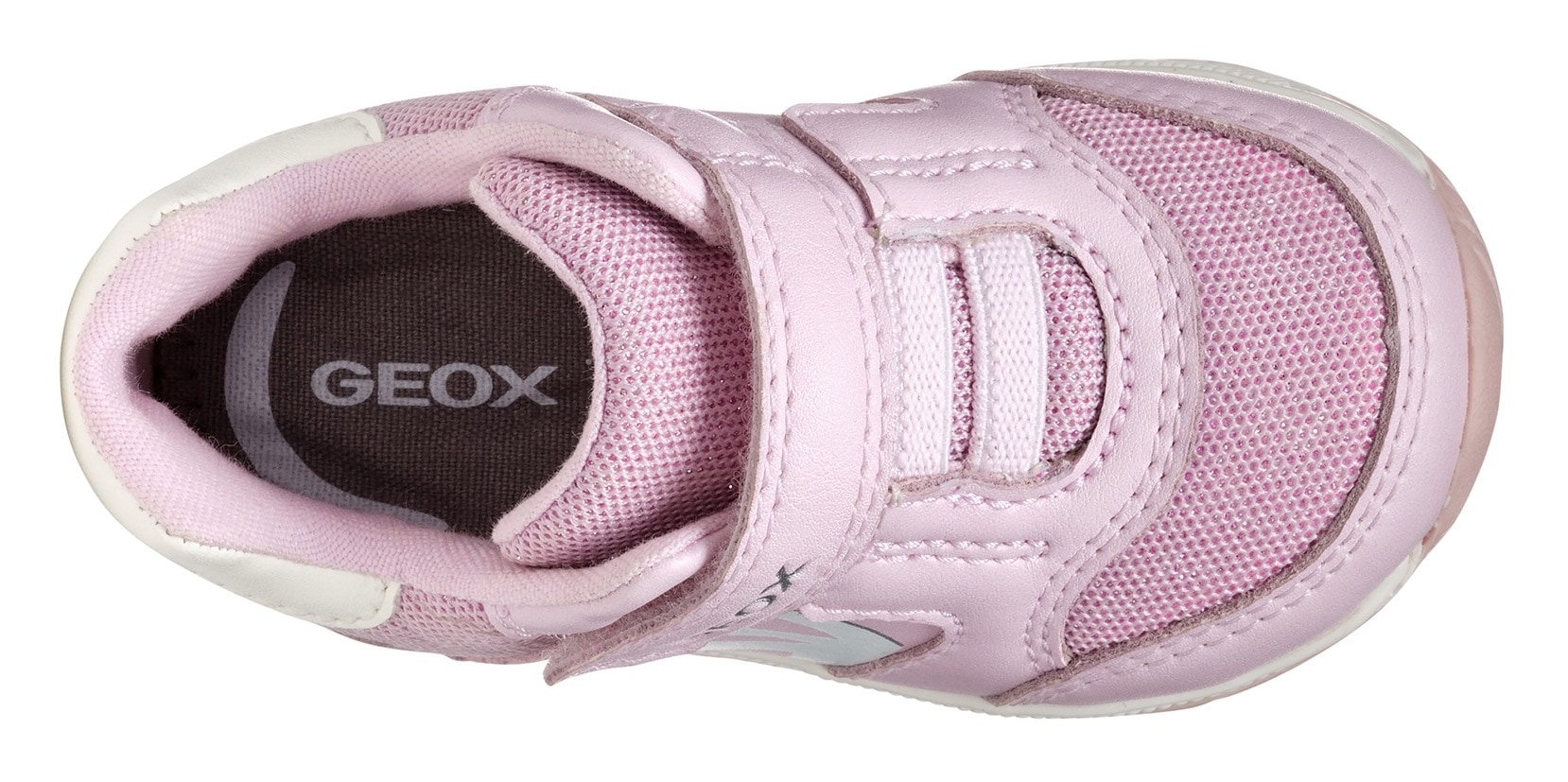 Geox Lauflernschuh »B RISHON GIRL«, Klettschuh, Mädchenschuh mit feinem Glitzer und Schmetterlings Motiv