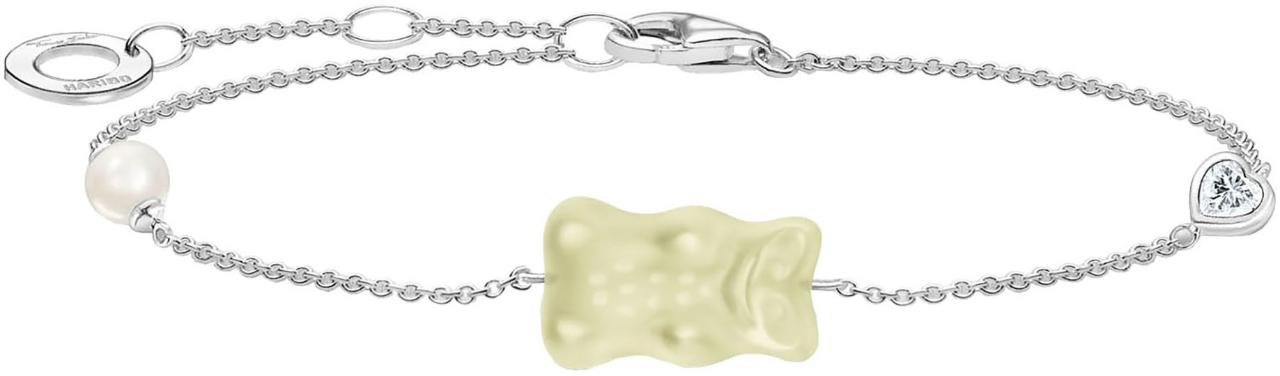 THOMAS SABO Armband »THOMAS SABO x HARIBO Schmuck: Armband mit Goldbär« mit Kristallglas, Zirkonia (synth.) - mit Süßwasserzuchtperle