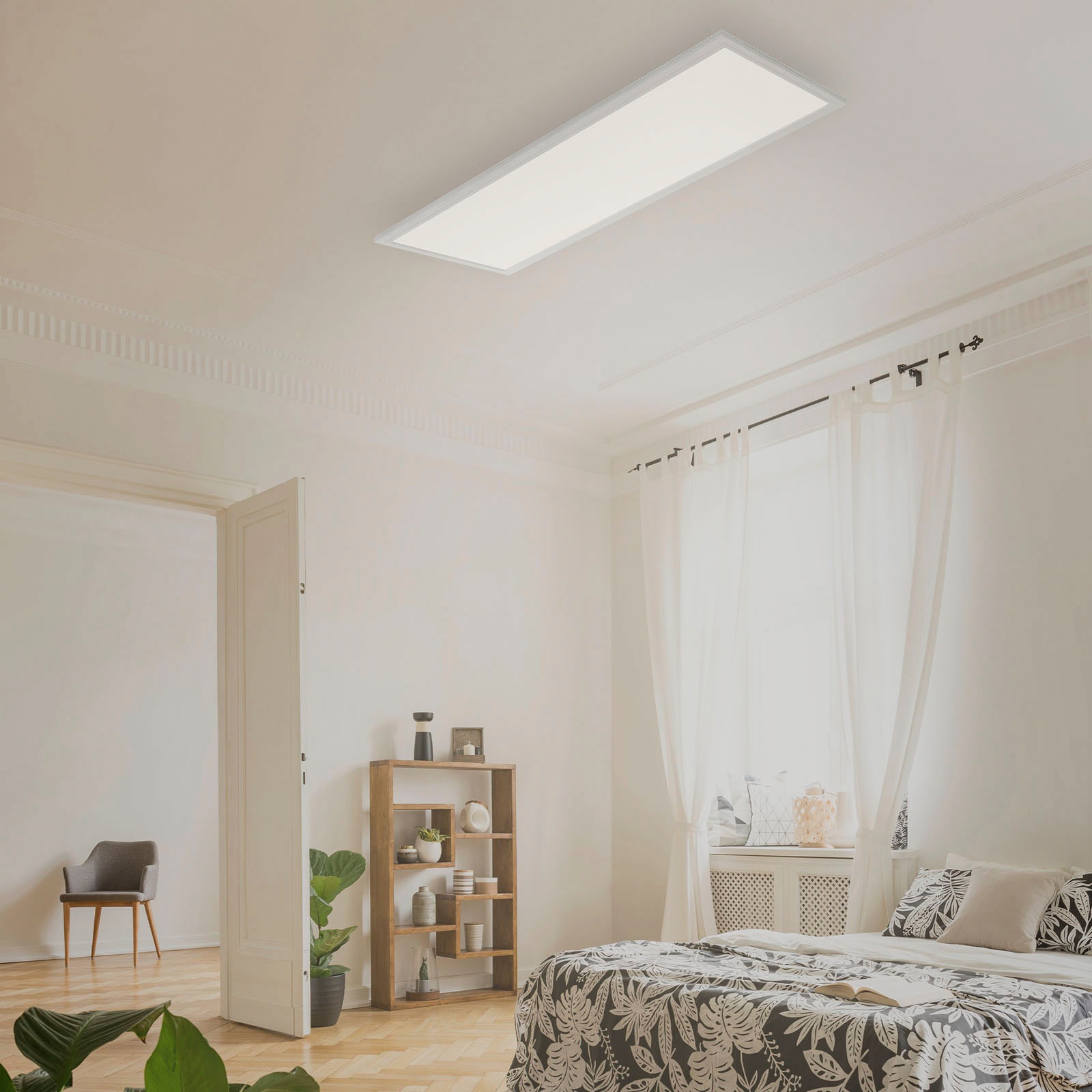 Briloner Leuchten LED Panel »7189016 Piatto«, Leuchtmittel LED-Board | LED fest integriert, Deckenlampe, 119,5x29,5x6,5cm, Weiß, 38W, Wohnzimmer, Schlafzimmer