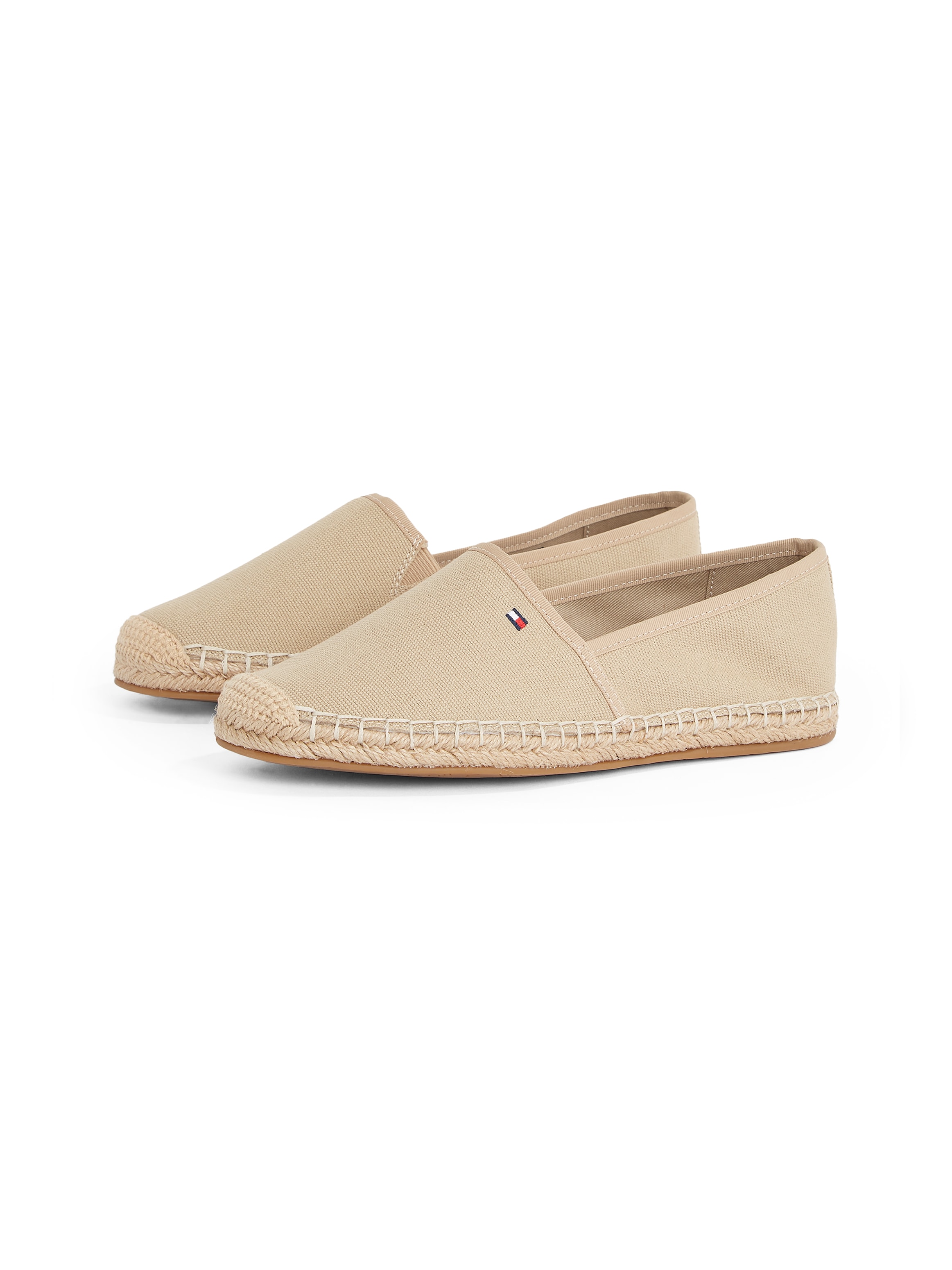 TOMMY HILFIGER Espadrille »FLAG CANVAS ESPADRILLE«, Slipper, Flats, Bequemschuh mit Bastbezug und...