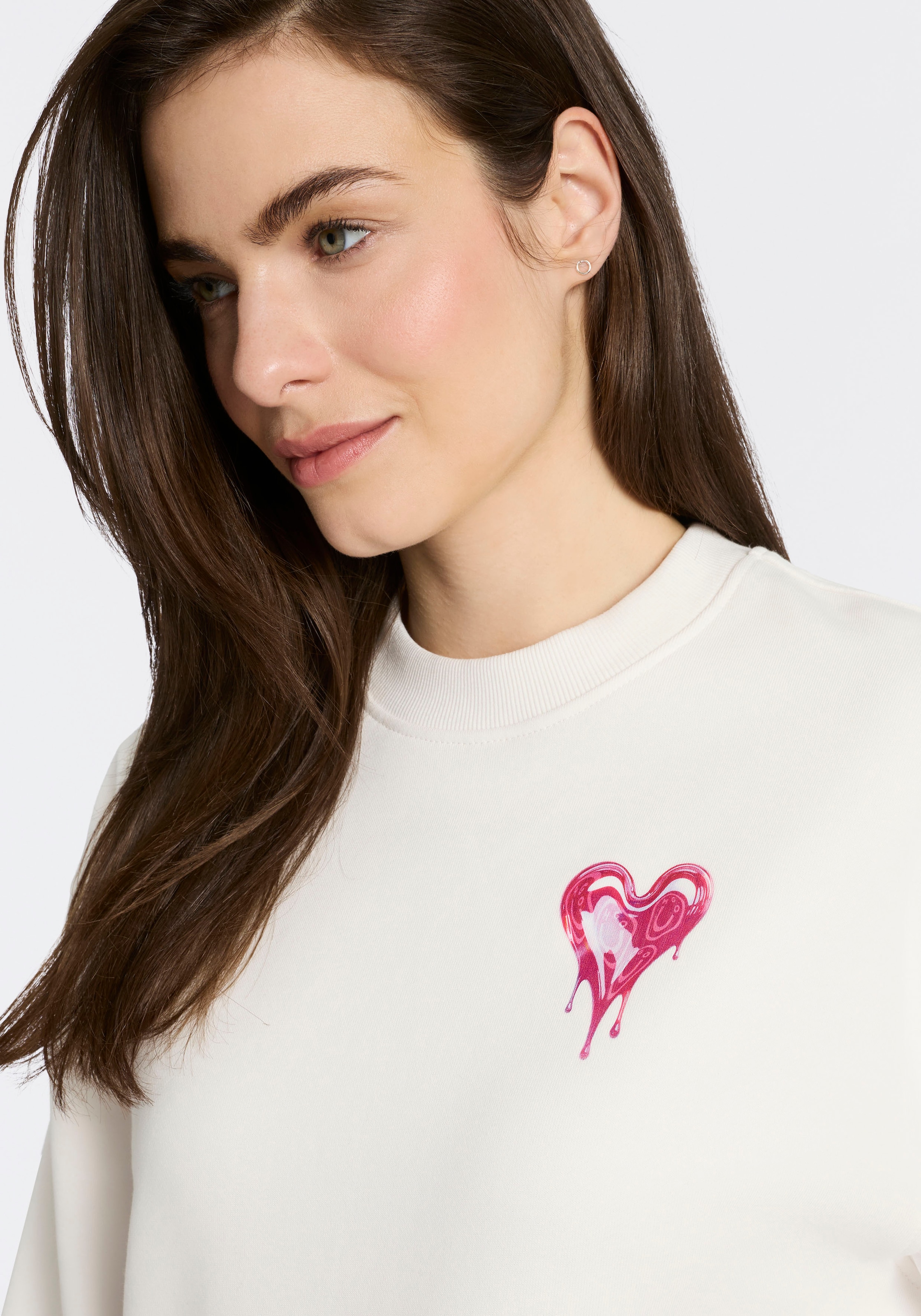 HUGO Blue Sweater »Delessa«, Baumwoll-Terry mit Rundhals
