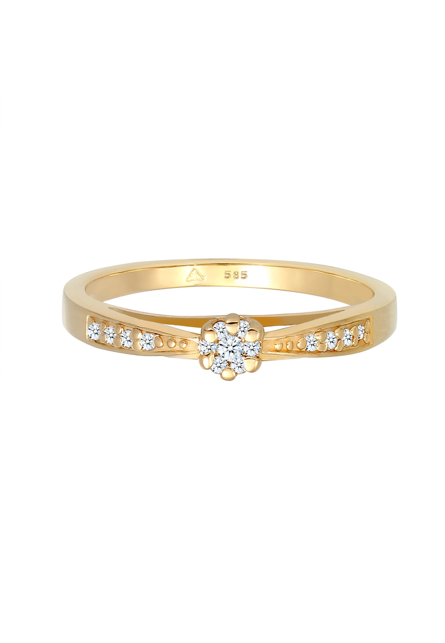Elli DIAMONDS Verlobungsring »Ring Diamant Weiß Brillantschliff (0.085 ct) 585 Gelbgold«