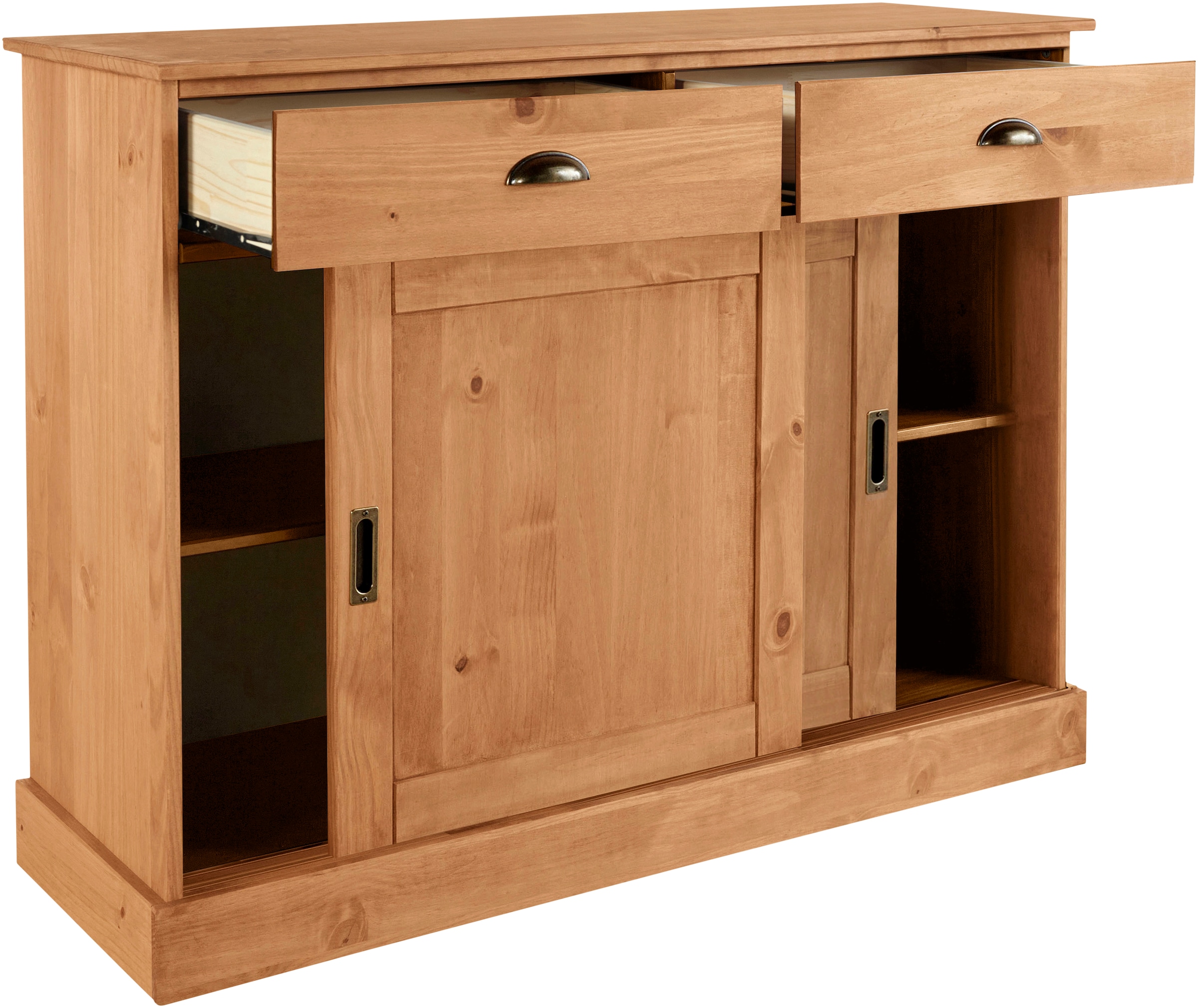 Home affaire Sideboard »Schröder« Kommode, 2 Schiebetüren, 2 Schubkasten, aus massivem Kiefernholz
