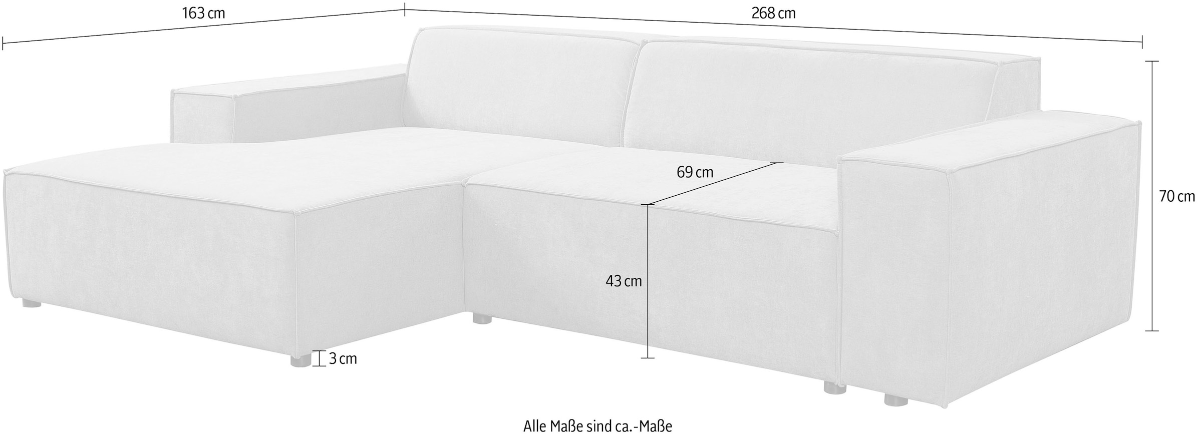 WERK2 Ecksofa »Trento, L-Form, Breite 268 cm« Trento – Sofa mit Eleganz, Komfort und klaren Linien für jeden Raum