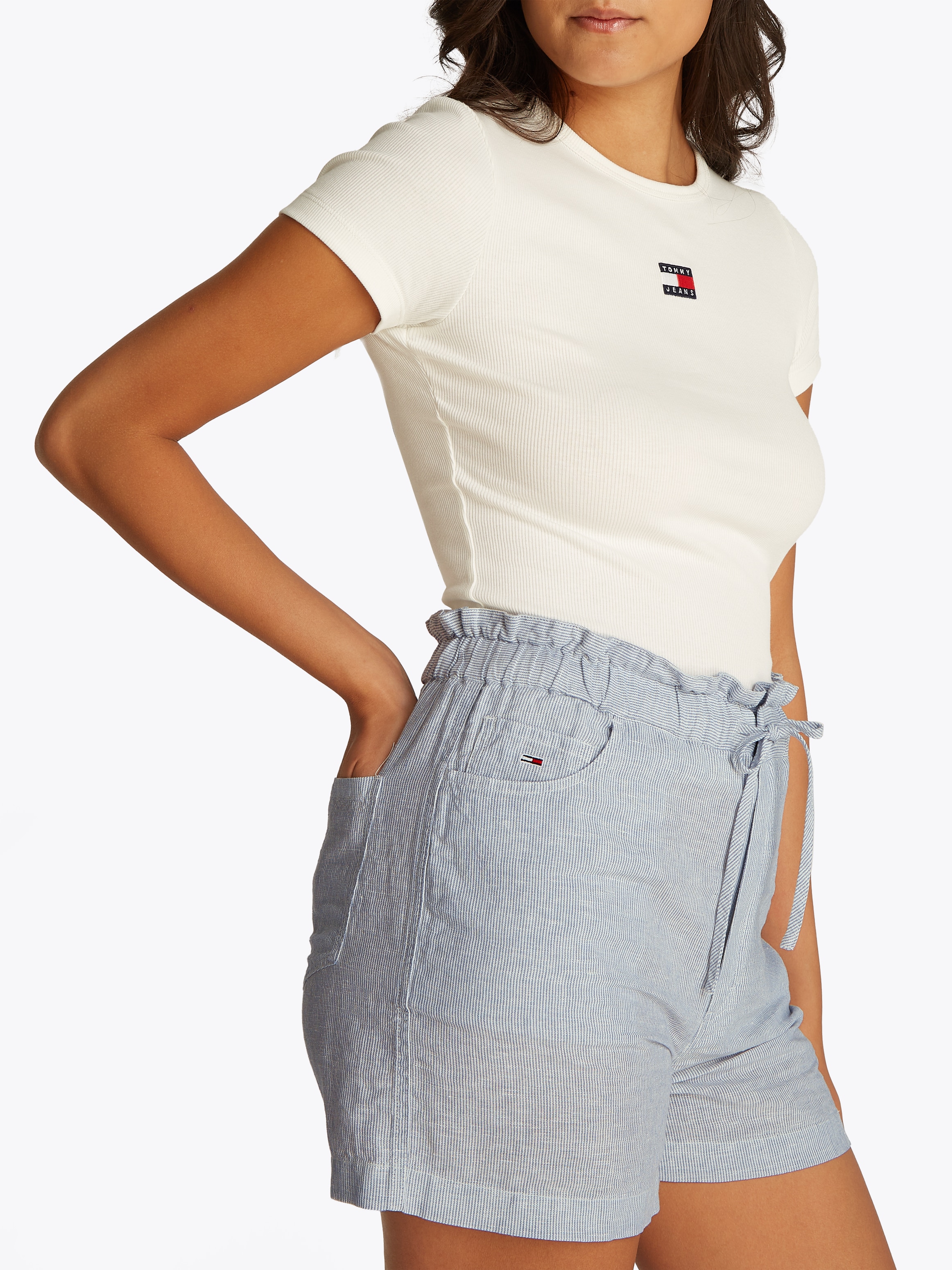 Tommy Jeans Shorts »TJW COTTON LINEN SHORT«, mit Rüsche