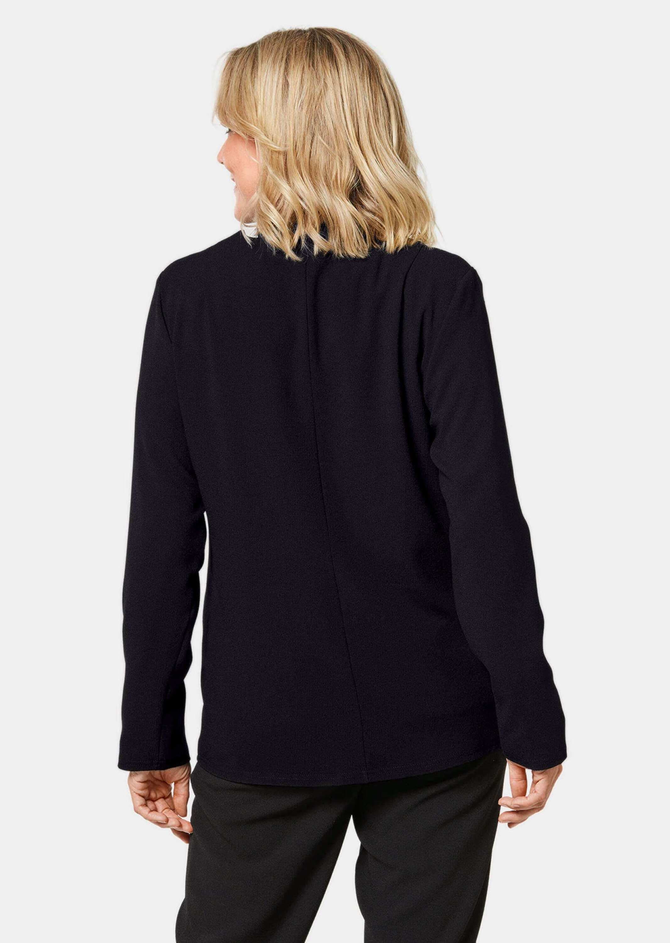 GOLDNER Longblazer »Kurzgröße Schicke Crêpe-Longjacke«