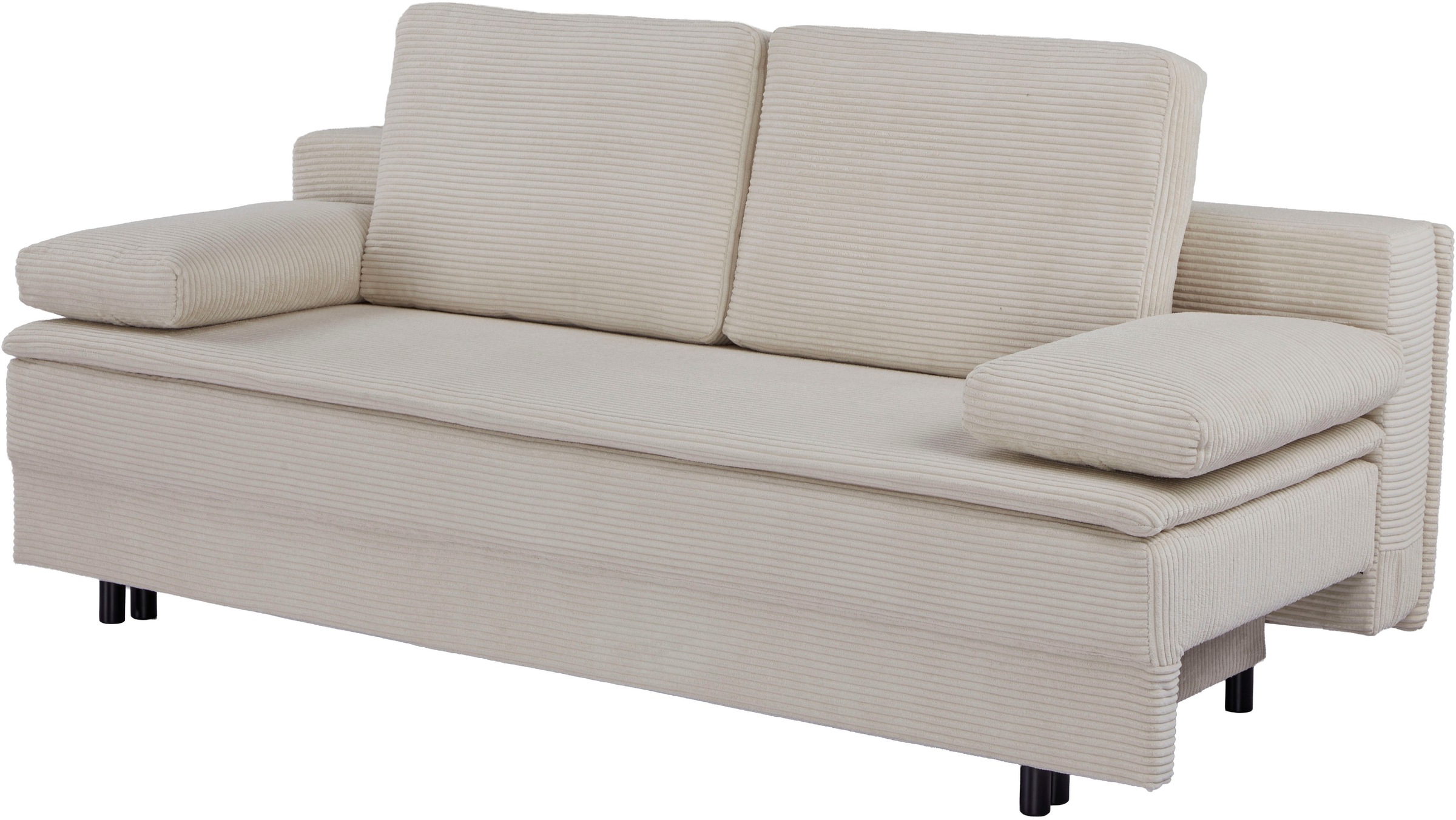 OTTO home Schlafsofa »JANNIKO Cord, Breite: 193 cm, Liegefläche 124x193 cm, softer Cord« mit Bettfunktion & Bettkasten