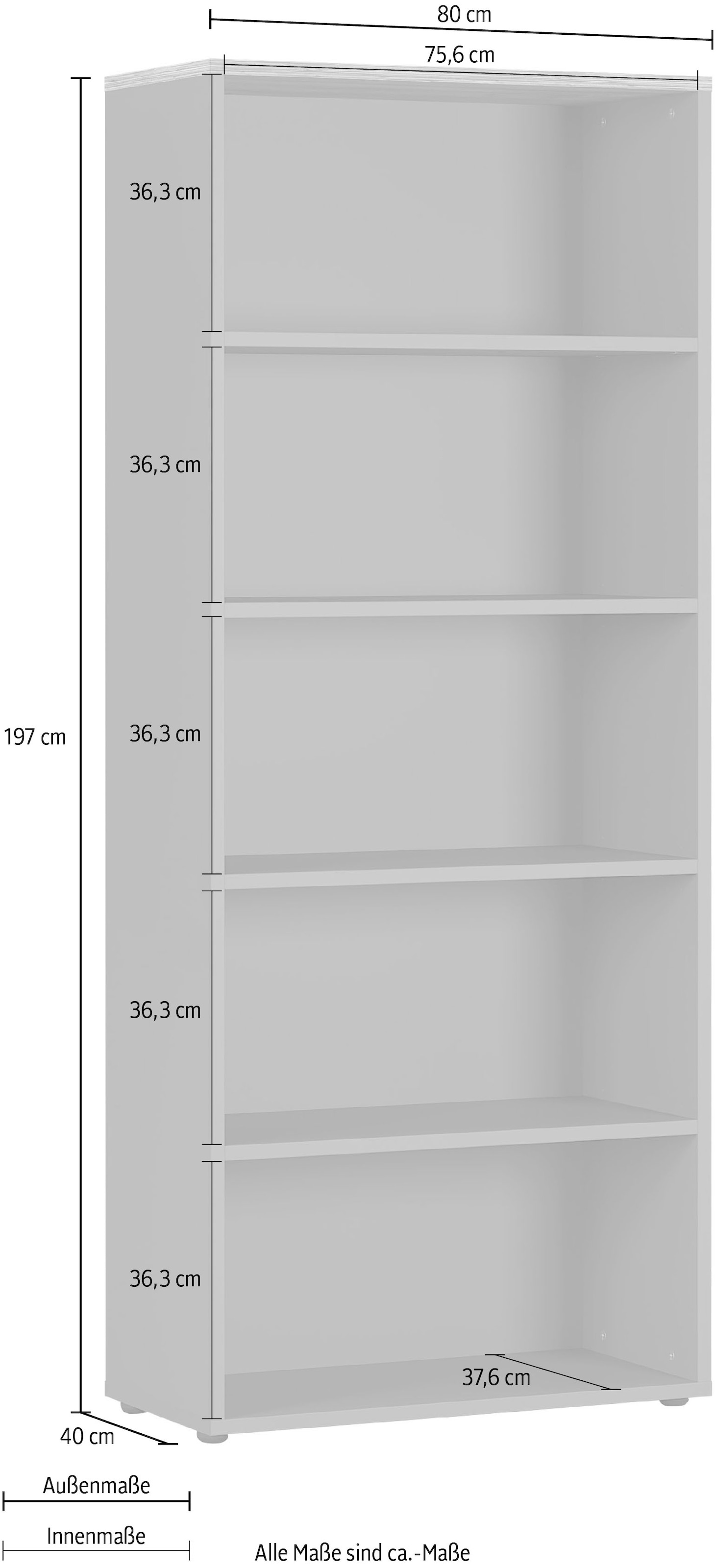 GERMANIA Aktenregal »GW-Agenda Aktenregal«, mit verstellbaren Einlegeböden, Breite 45 oder 80 cm, Made in Germany