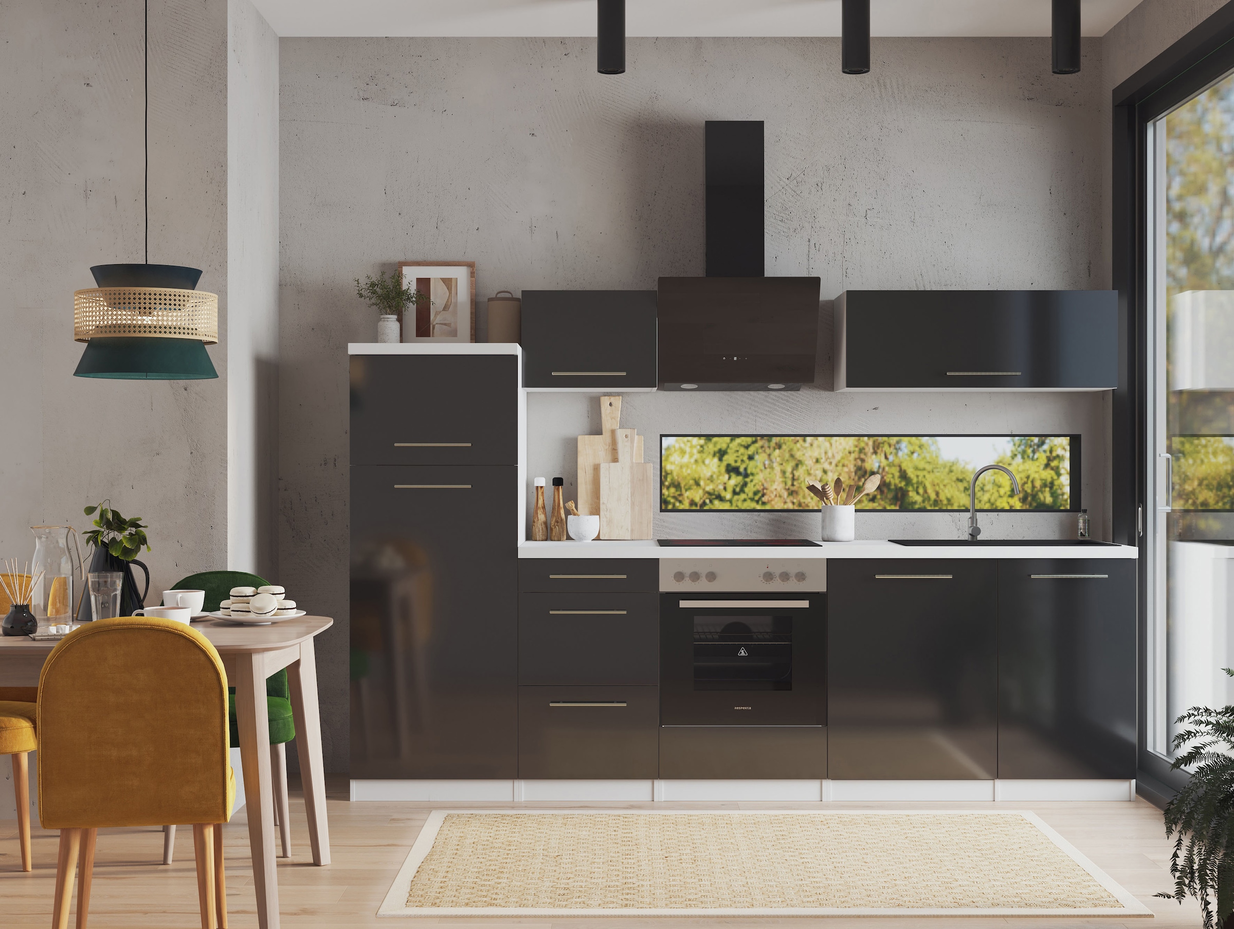 RESPEKTA Küche »Amanda« Breite 280 cm, mit Soft-Close, in exklusiver Konfiguration für OTTO