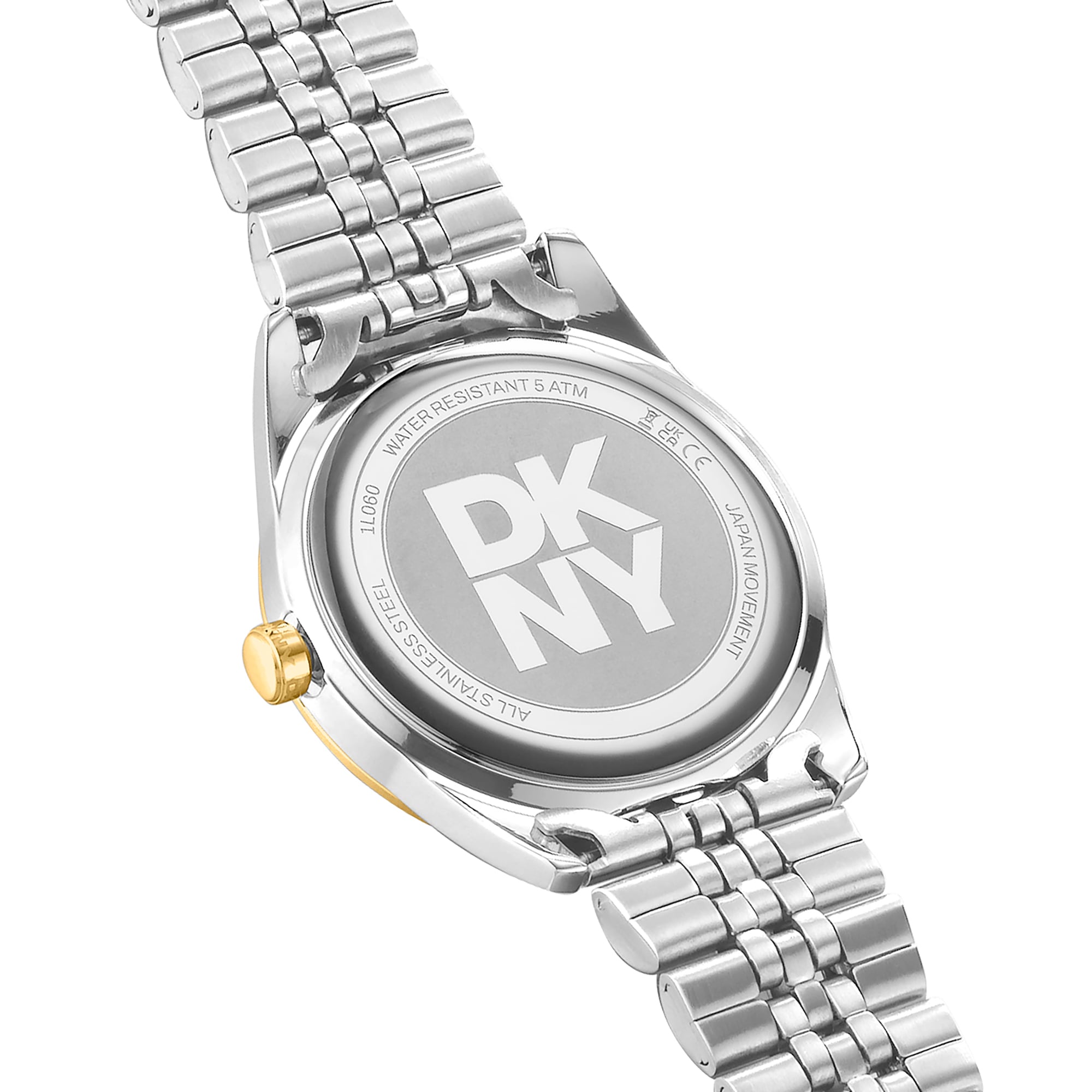 DKNY Quarzuhr »Parsons Logo« Armbanduhr, Damenuhr, Edelstahlarmband, analog