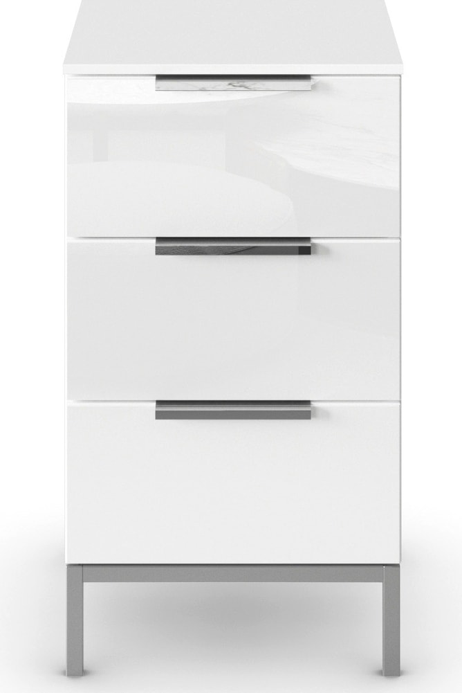 rauch Nachtkommode »Nachttisch Nachtschrank Nachtkonsole FLIPP mit Glasfront«, (Breite 40 cm), mit 3 Schubladen und Soft-Close-Funktion sowie Glasfront