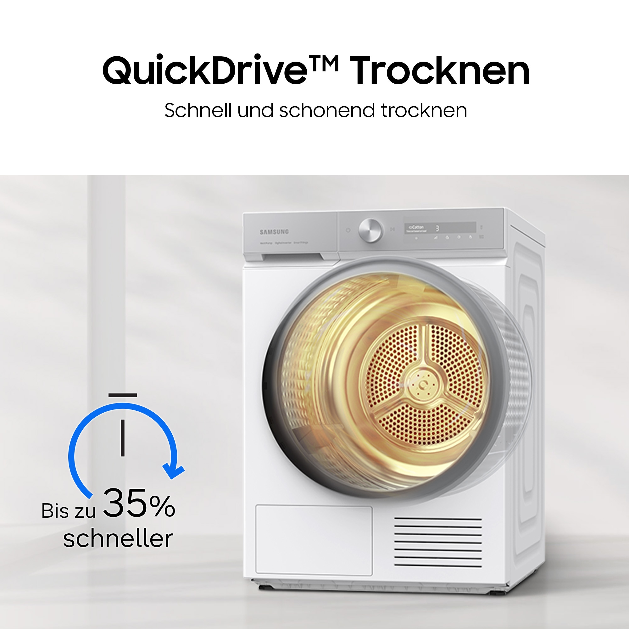 Samsung Wärmepumpentrockner »DV90DB8845GHU2« DV8400D QuickDriveᵀᴹ Option ‑ Spart bis zu 35 % Zeit