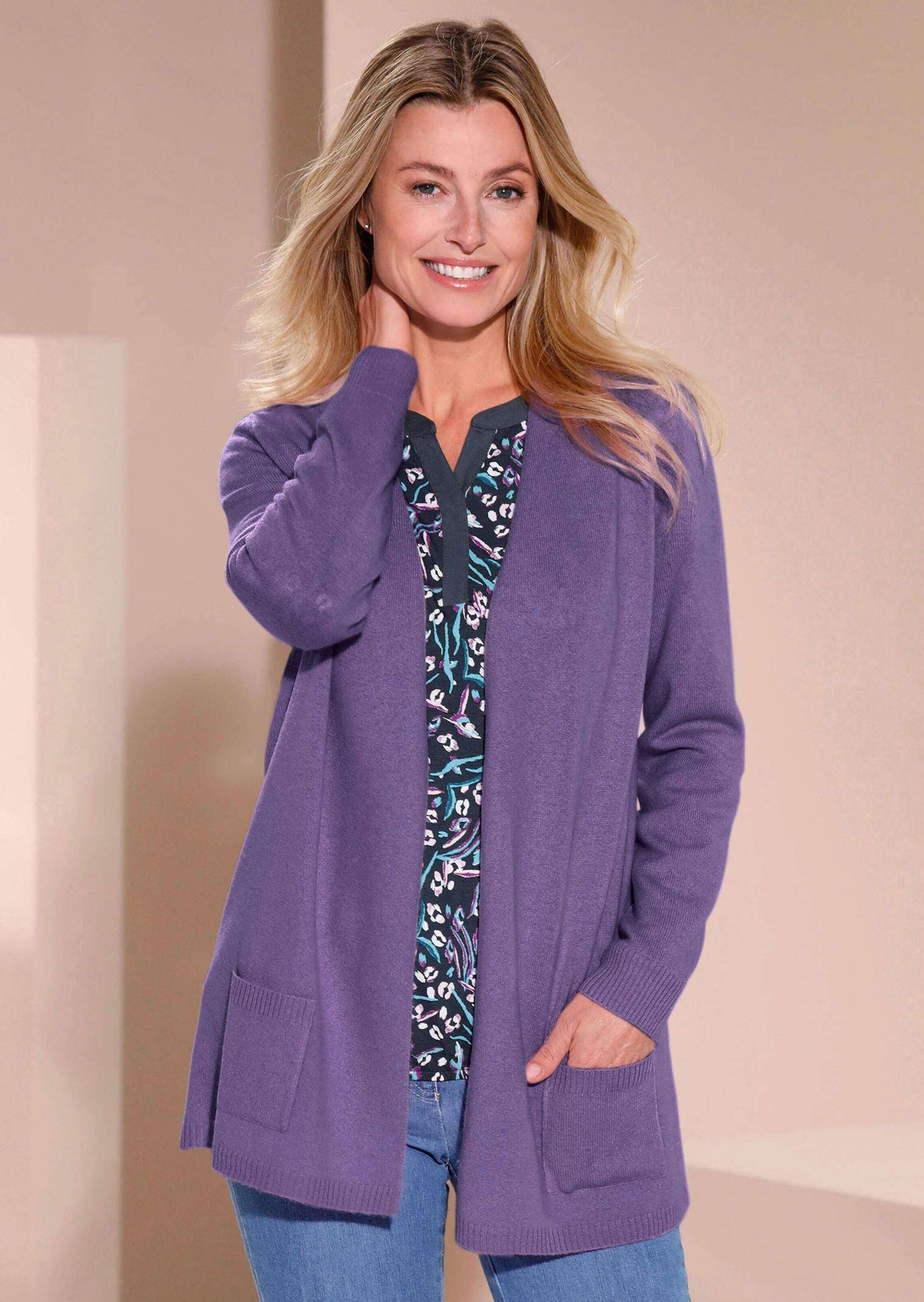 GOLDNER Strickjacke »Kurzgröße Langarm Feinstrick-Cardigan« Ohne