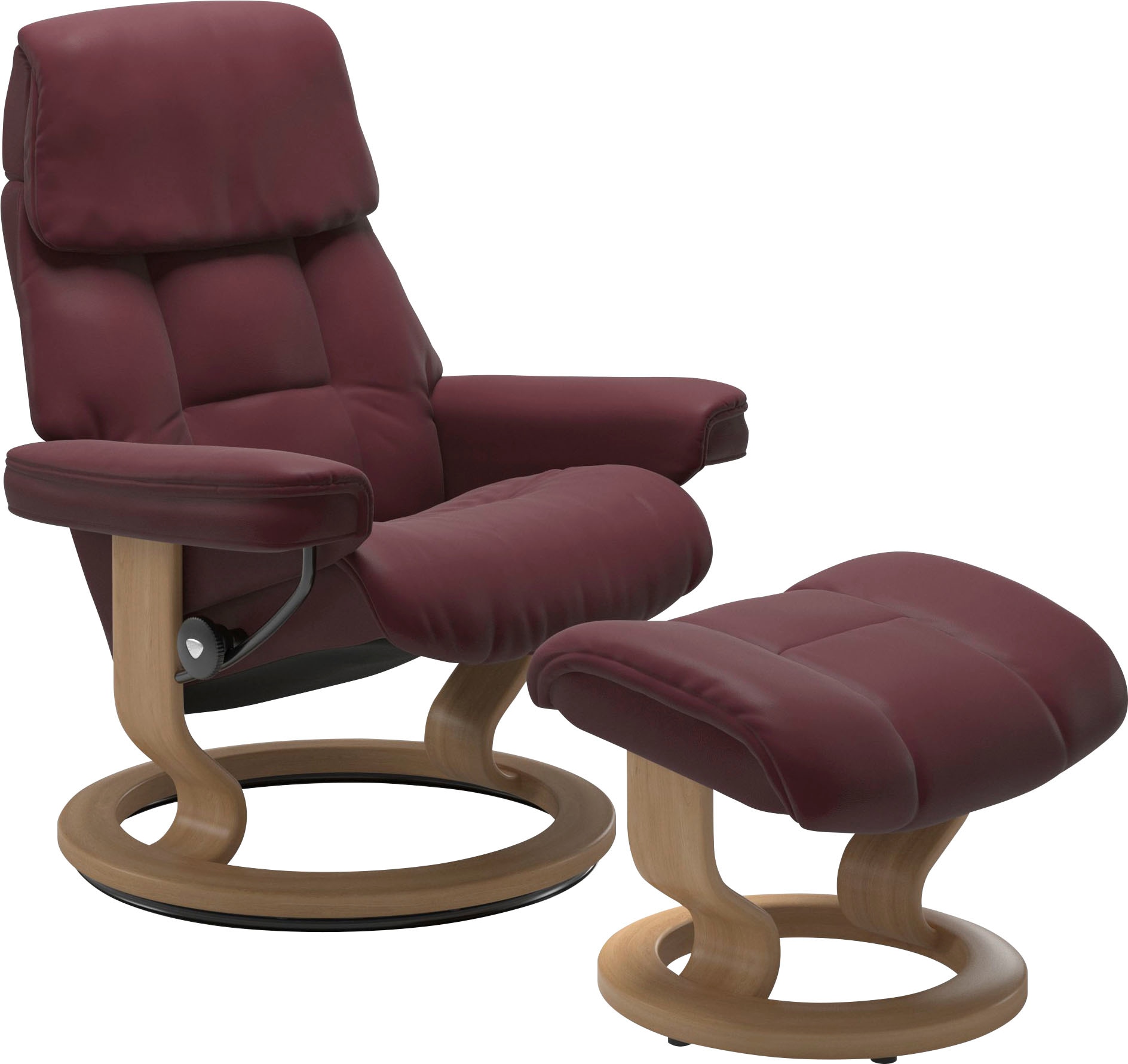 Stressless® Relaxsessel »Ruby« Set, Relaxsessel mit Hocker,  mit Classic Base, Größe M, Gestell Eiche, Wenge, Braun & Schwarz