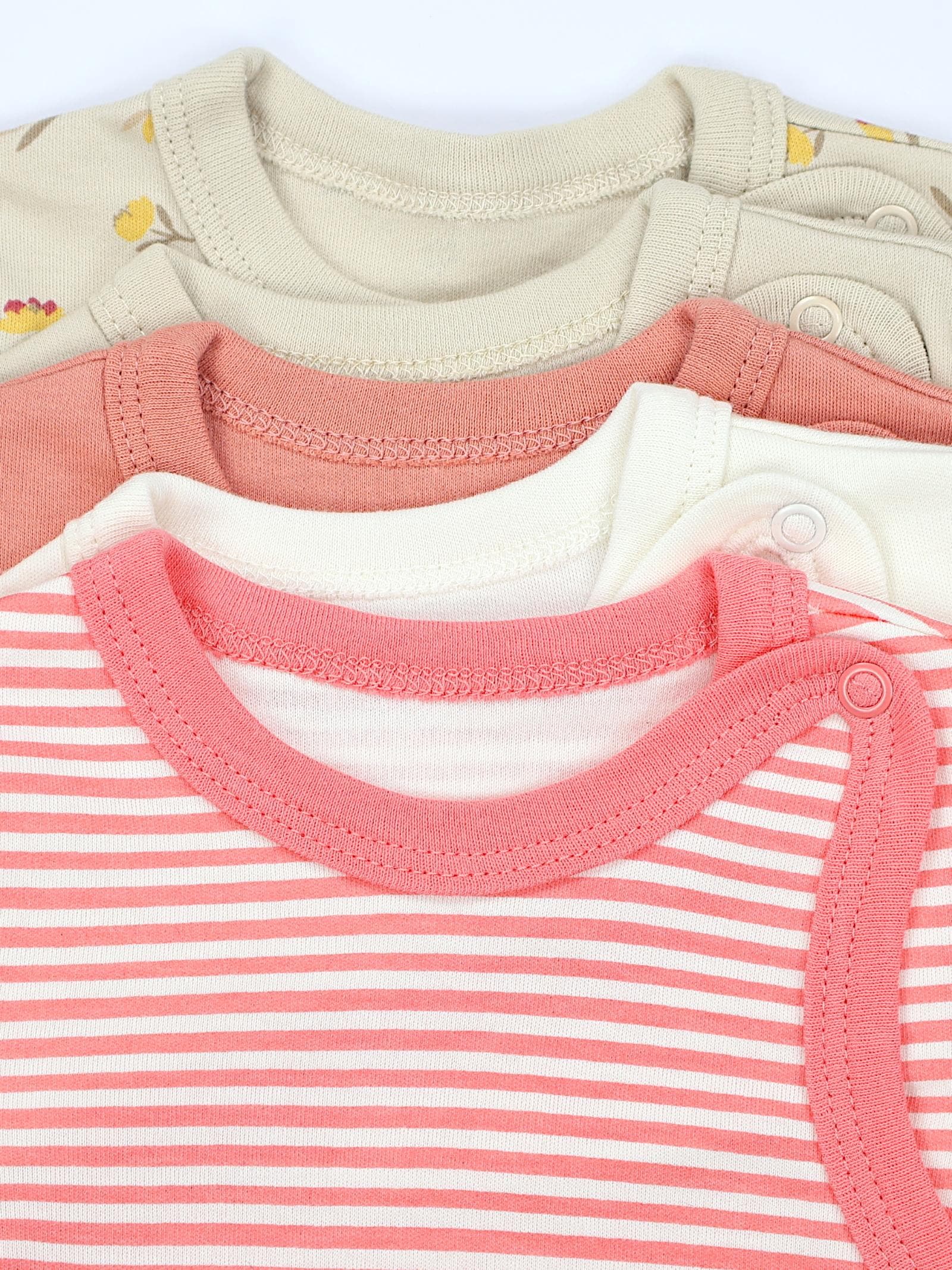 TupTam Langarmwickelbody »Wickelbody Unisex Baby Wickelbody Langarm 5er Set«