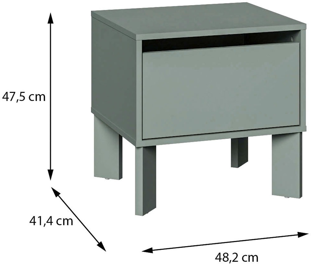 FORTE Nachtkommode »Tahoe Nachtkommode, grifflos, Schubkasten« B/H/T 48,2/47,5/41,4 cm