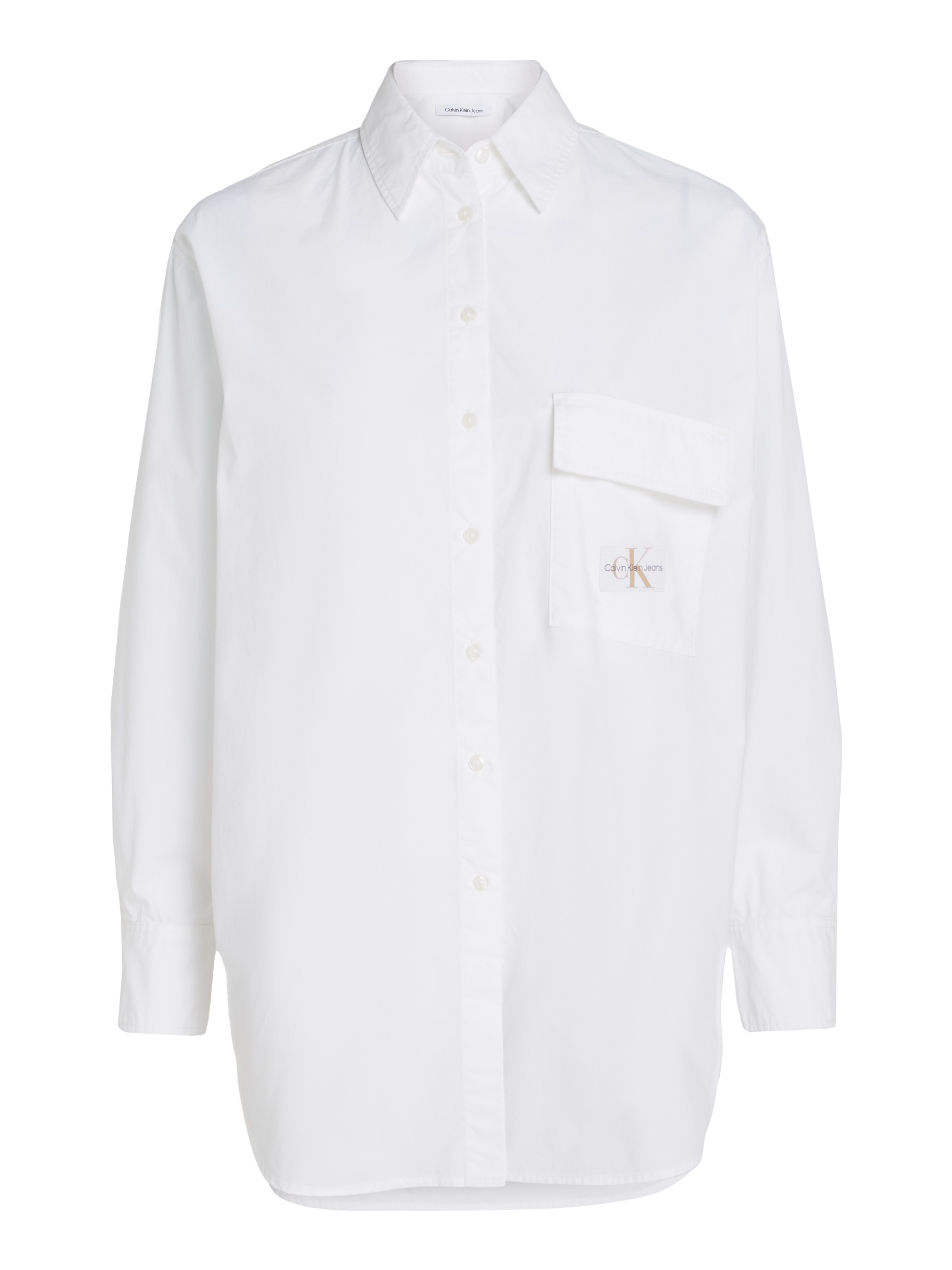 Calvin Klein Jeans Longbluse »LONG COTTON UTILITY LS SHIRT«, mit Logopatch