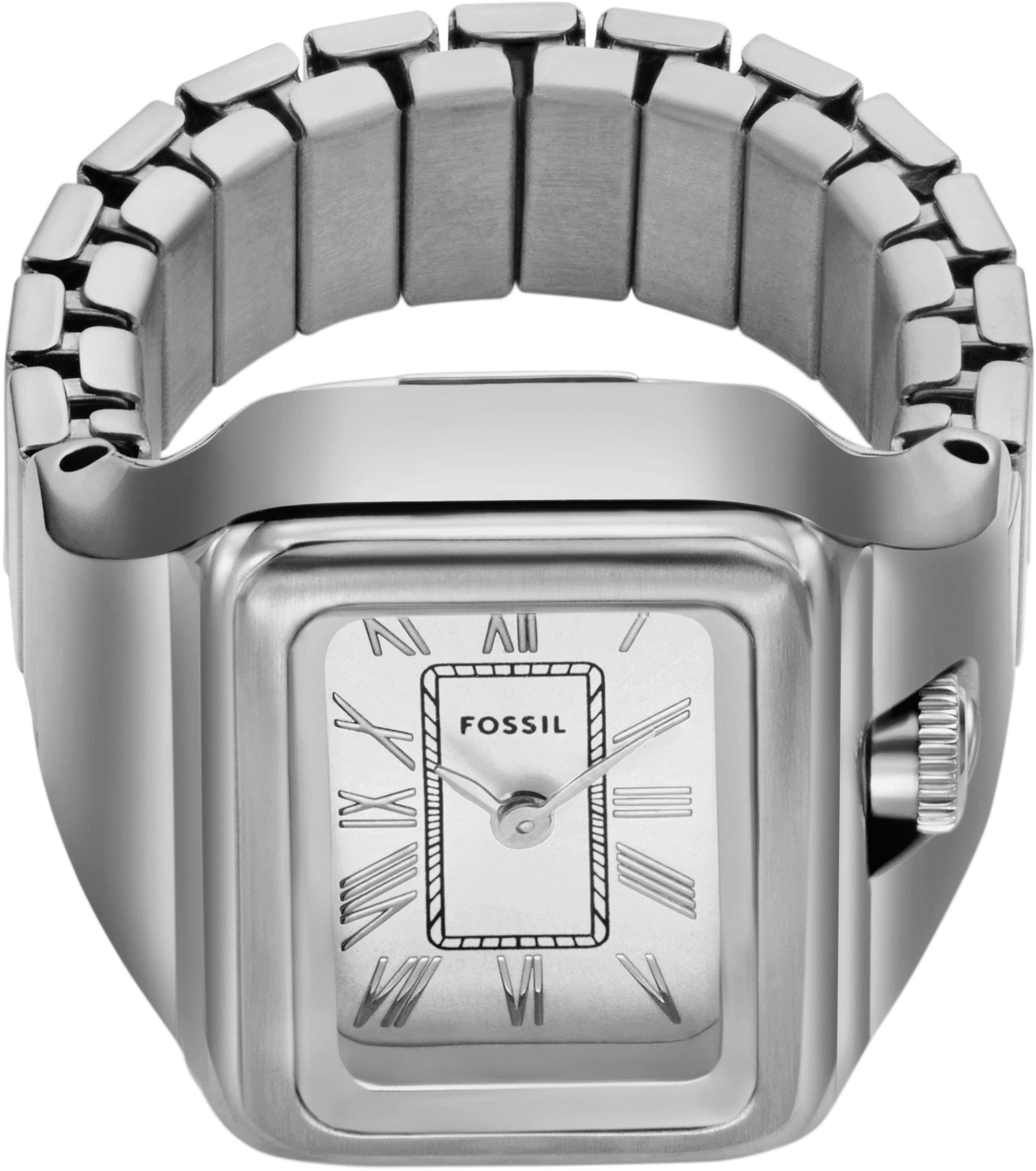 Fossil »RAQUEL WATCH RING« Quarzuhr, Damenuhr, analog, Edelstahl, Flexband, Zugband