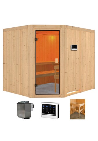 welltime Sauna »Hanny«, (Set), 9 kW-Bio-Ofen mit ext. Steuerung kaufen