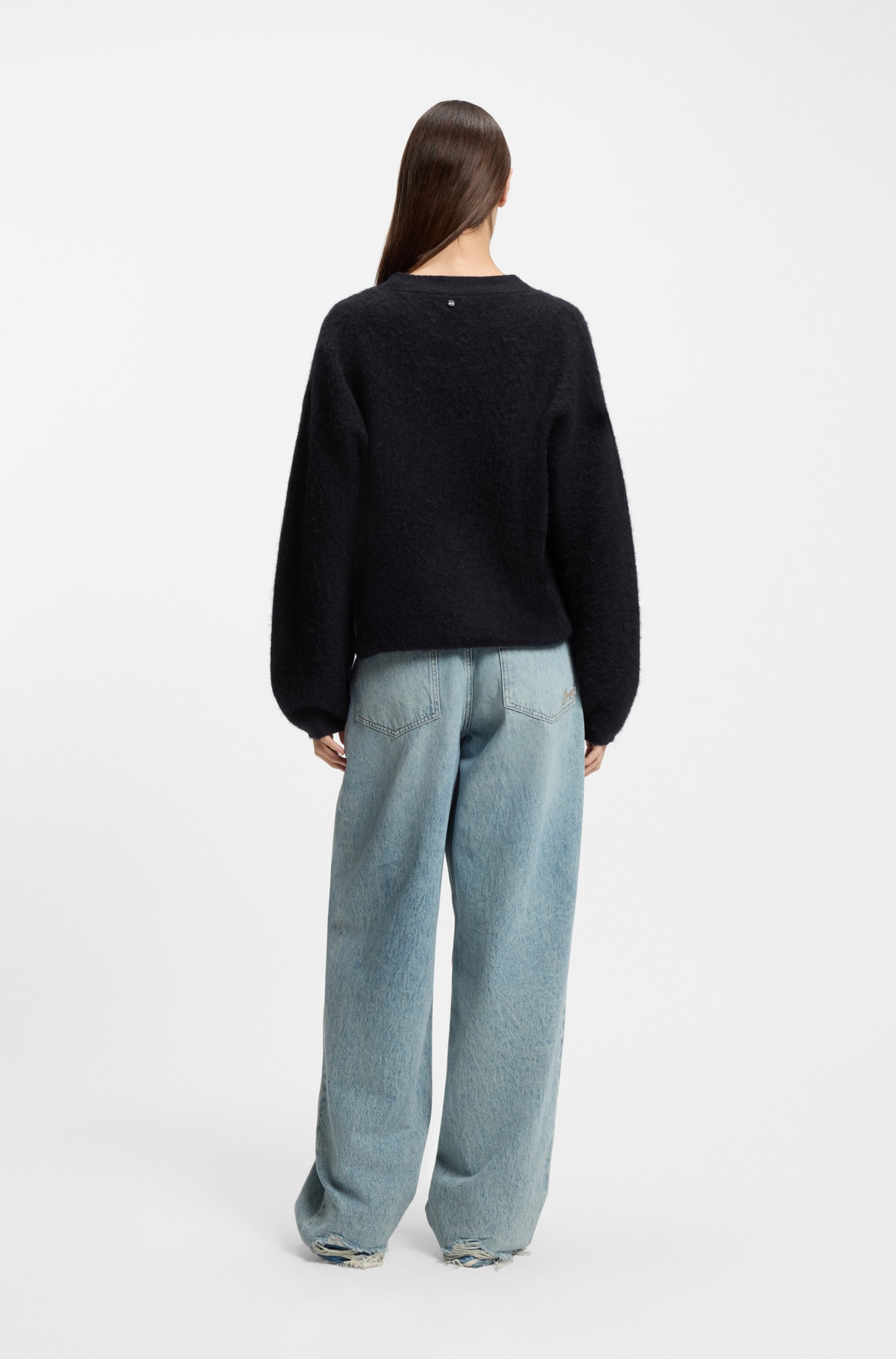 BOSS ORANGE Strickpullover »Fiti Premium Damenmode« mit V-Ausschnitt