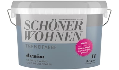 SCHÖNER WOHNEN-Kollektion Wand- und Deckenfarbe »Trendfarbe Denim«, 1 Liter, Denim,... kaufen