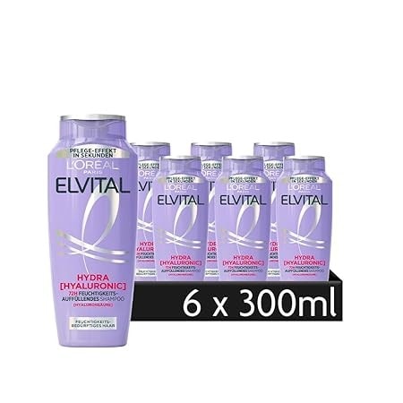 L'ORÉAL PARIS Haarshampoo »L'Oréal Paris Elvital Hydra [Hyaluronic] Shampoo« Hyaluronsäure für trockenes Haar, spendet 72h lang Feuchtigkeit.