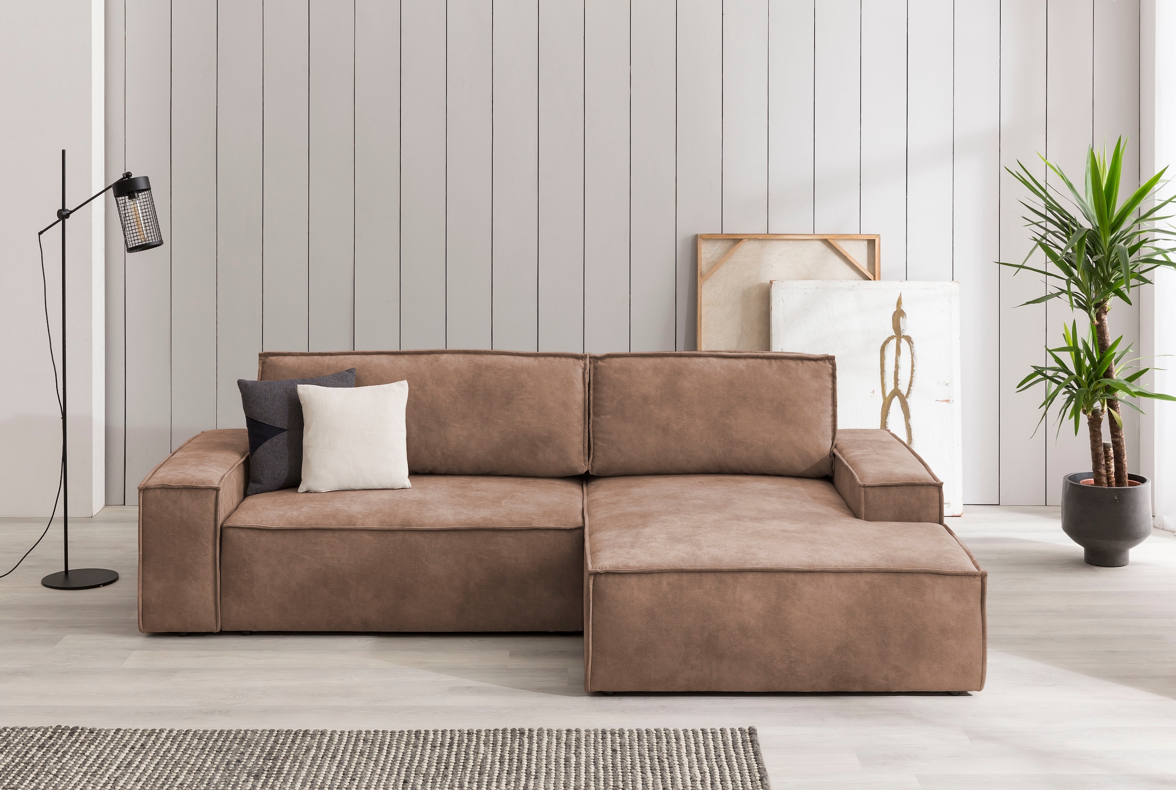 Ecksofa SHERWOOD Schlafsofa, mit Bettkasten, Cord-Bezug