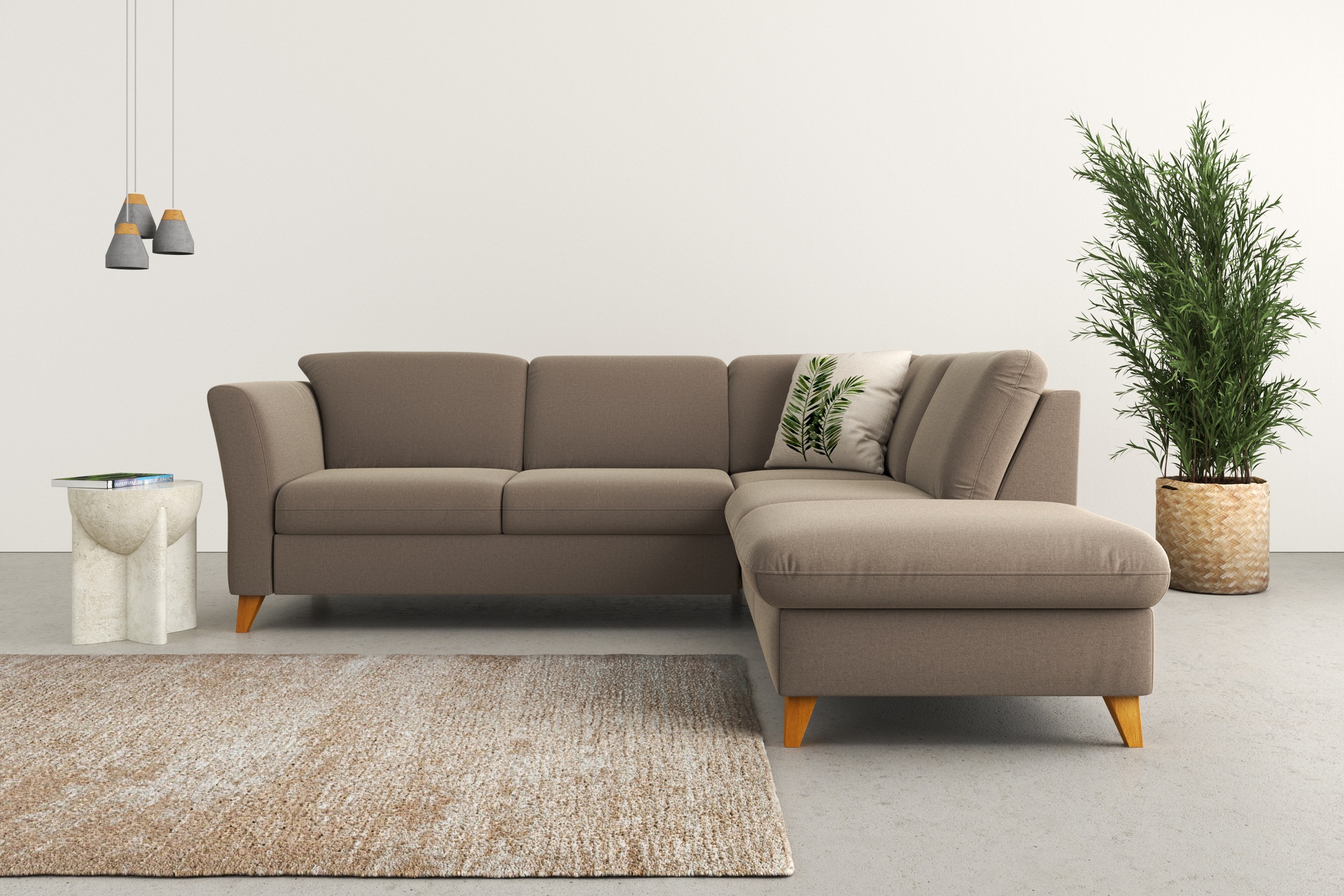 Home affaire Ecksofa »Trelleborg L-Form«, Federkern-Polsterung, wahlweise mit Bettfunktion und Stauraum