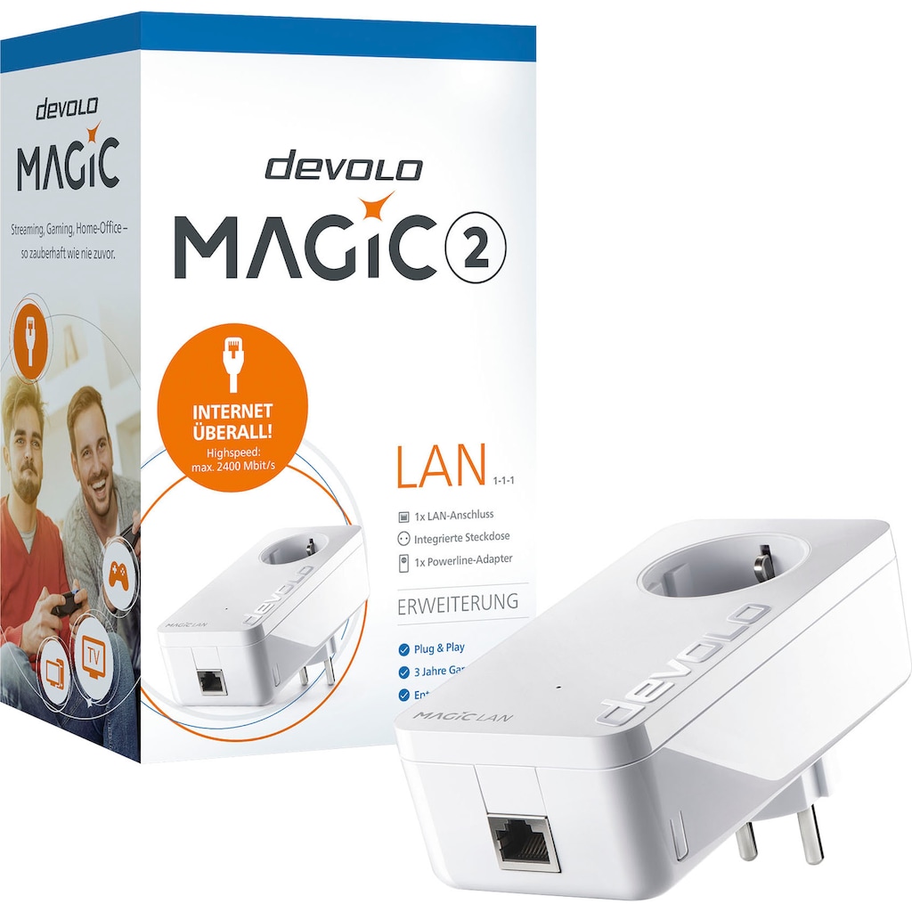 DEVOLO LAN-Router »Magic 2 LAN Ergänzung (2400Mbit, G.hn, 1x GbitLAN, Heimnetz)«