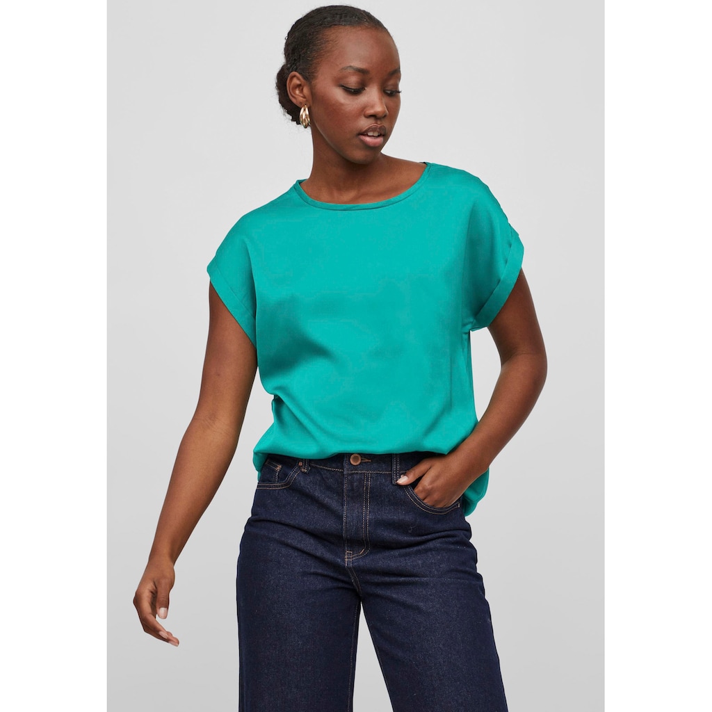 Vila Kurzarmshirt »VIELLETTE S/S SATIN TOP/SU NOOS« Satin Optik Vila Kurzarmshirt »VIELLETTE S/S SATIN TOP/SU NOOS« Satin Optik