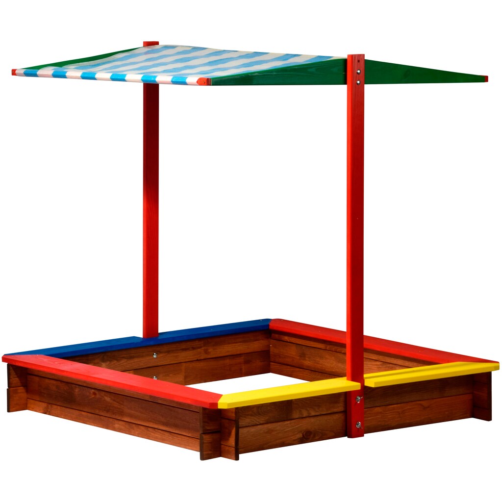 dobar Sandkasten, BxLxH: 120x120x125 cm, mit Dach