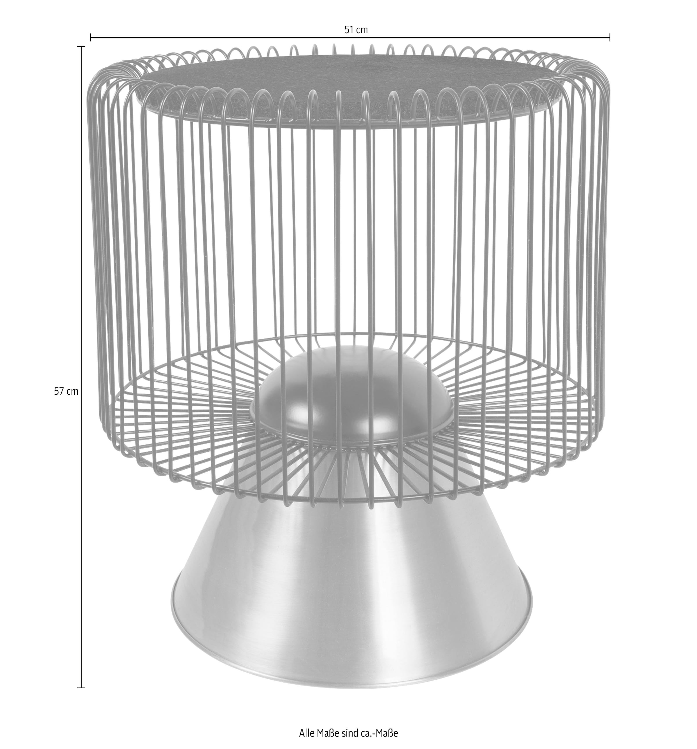 Kayoom Beistelltisch »Malibu 125, Runde Platte aus original Marmor, pflegeleicht«, (1 St.), ø-Marmorplatte: ca. 40 cm, angesagtes Metalldesign, pflegeleicht