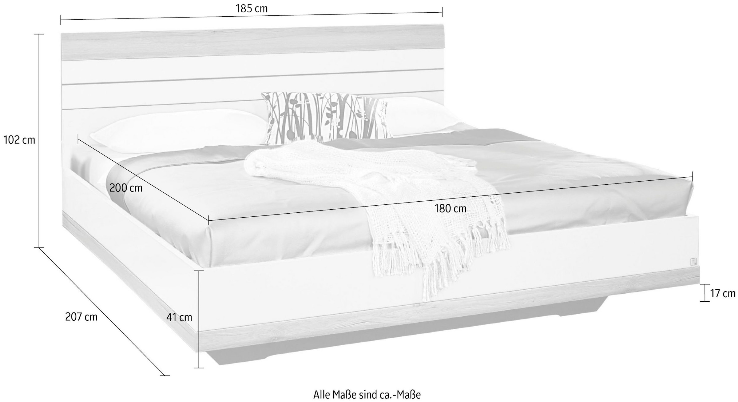 rauch Futonbett »Tarragona«, mit Farb-Absetzungen in komfortabler Sitzhöhe MADE IN GERMANY