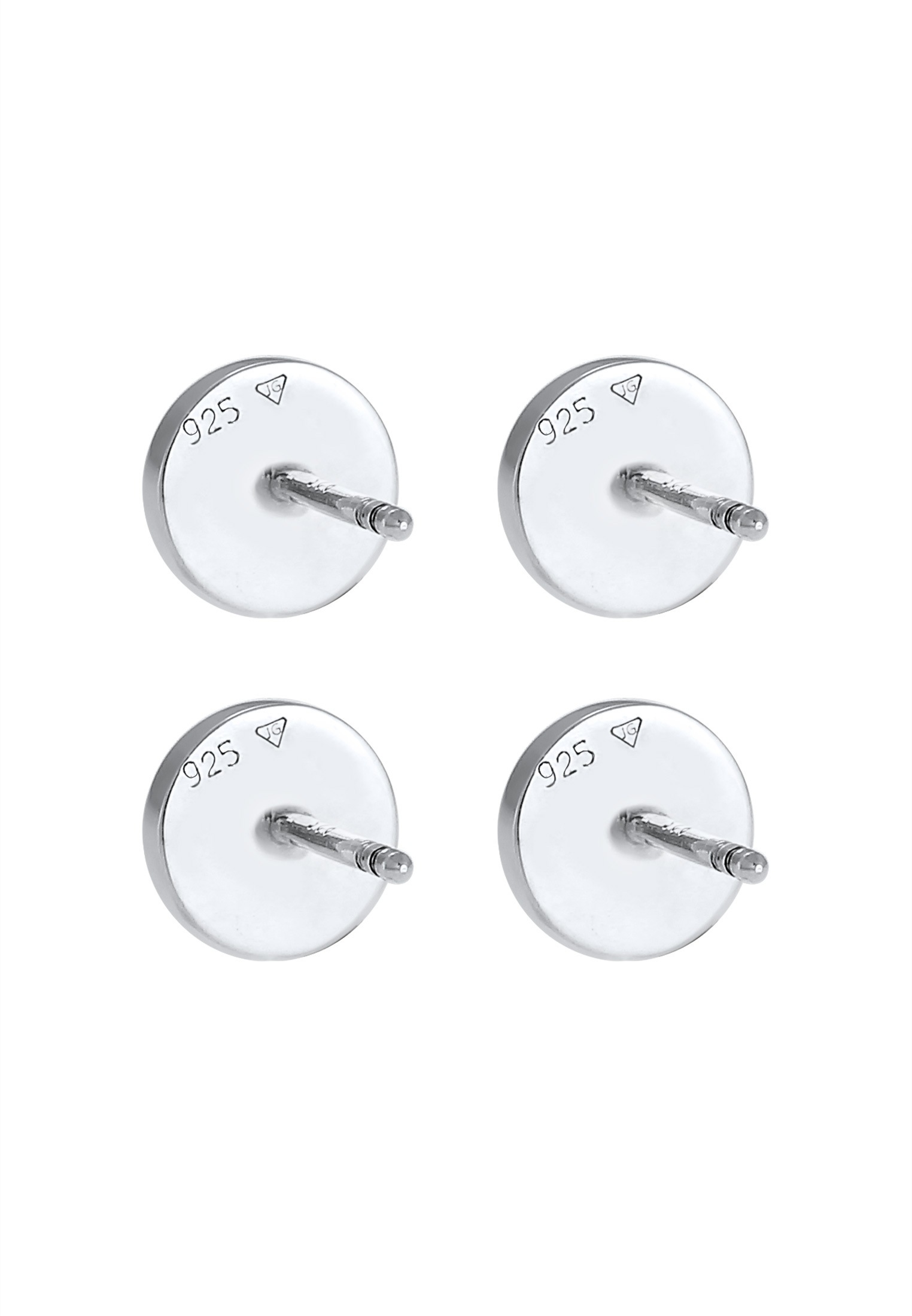 Kuzzoi Paar Ohrstecker »Ohrringe Herren Stecker Rund Emaille (2 tlg) 925 Silber«