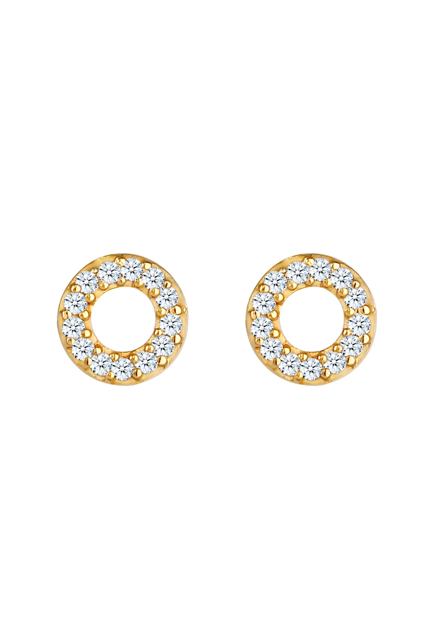 Elli DIAMONDS Paar Ohrstecker »Ohrringe Stecker Kreis Rund Diamant (0.13 ct.) 925 Silber«