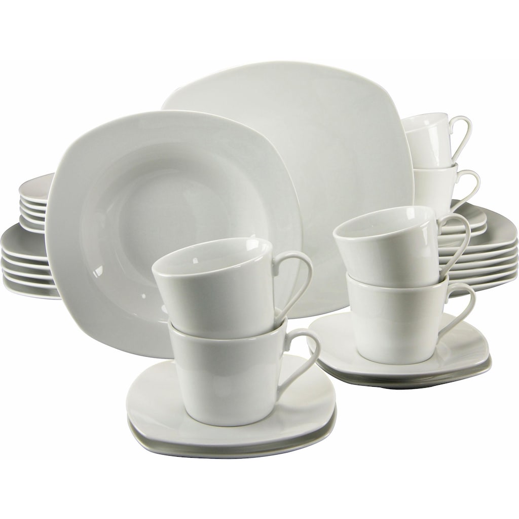 CreaTable Kombiservice »Geschirr-Set Amelie«, (Set, 30 tlg., Kaffeeservice und Tafelservice im Set, für 6 Personen)