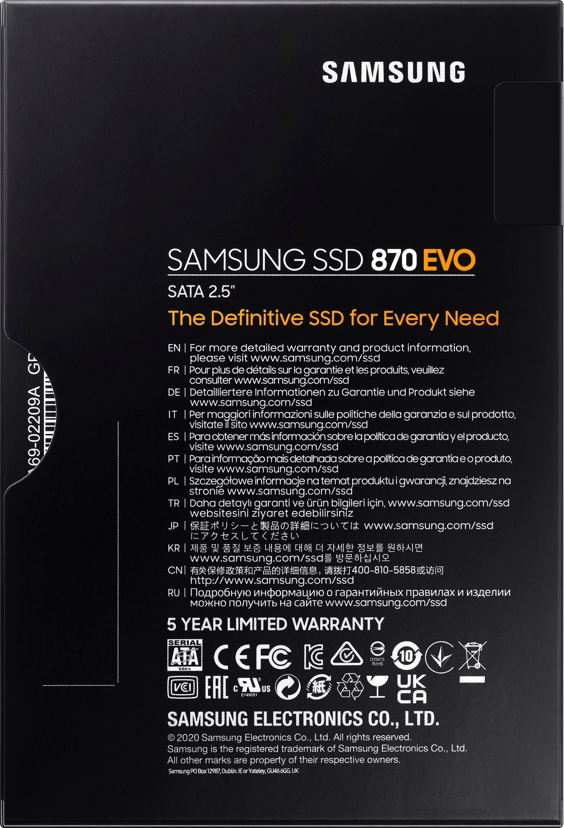 Samsung interne SSD »870 EVO« 2,5 500 GB Anschluss SATA III
