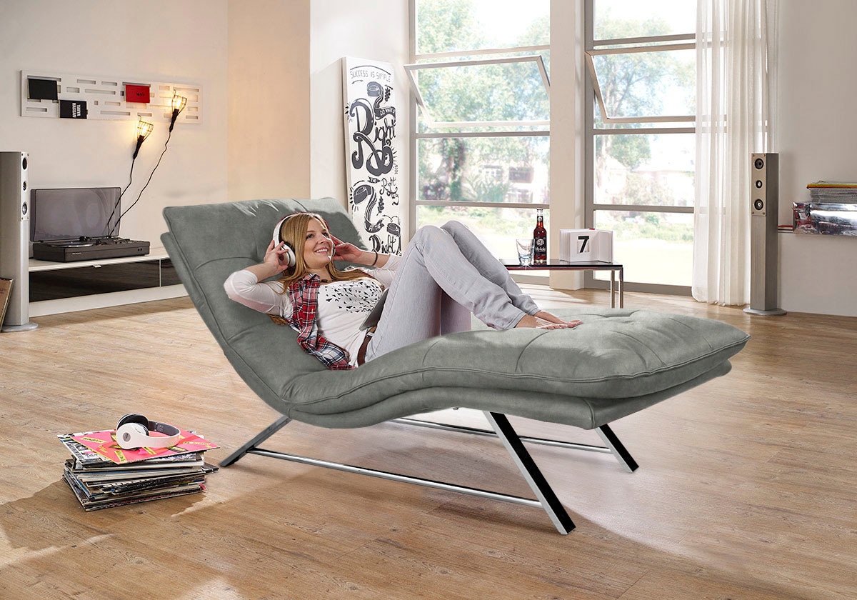 W.SCHILLIG Relaxliege »daily dreams« in Waffelkissen-Optik, wahlweise mit Motor, Kufengestell, in 2 Breiten