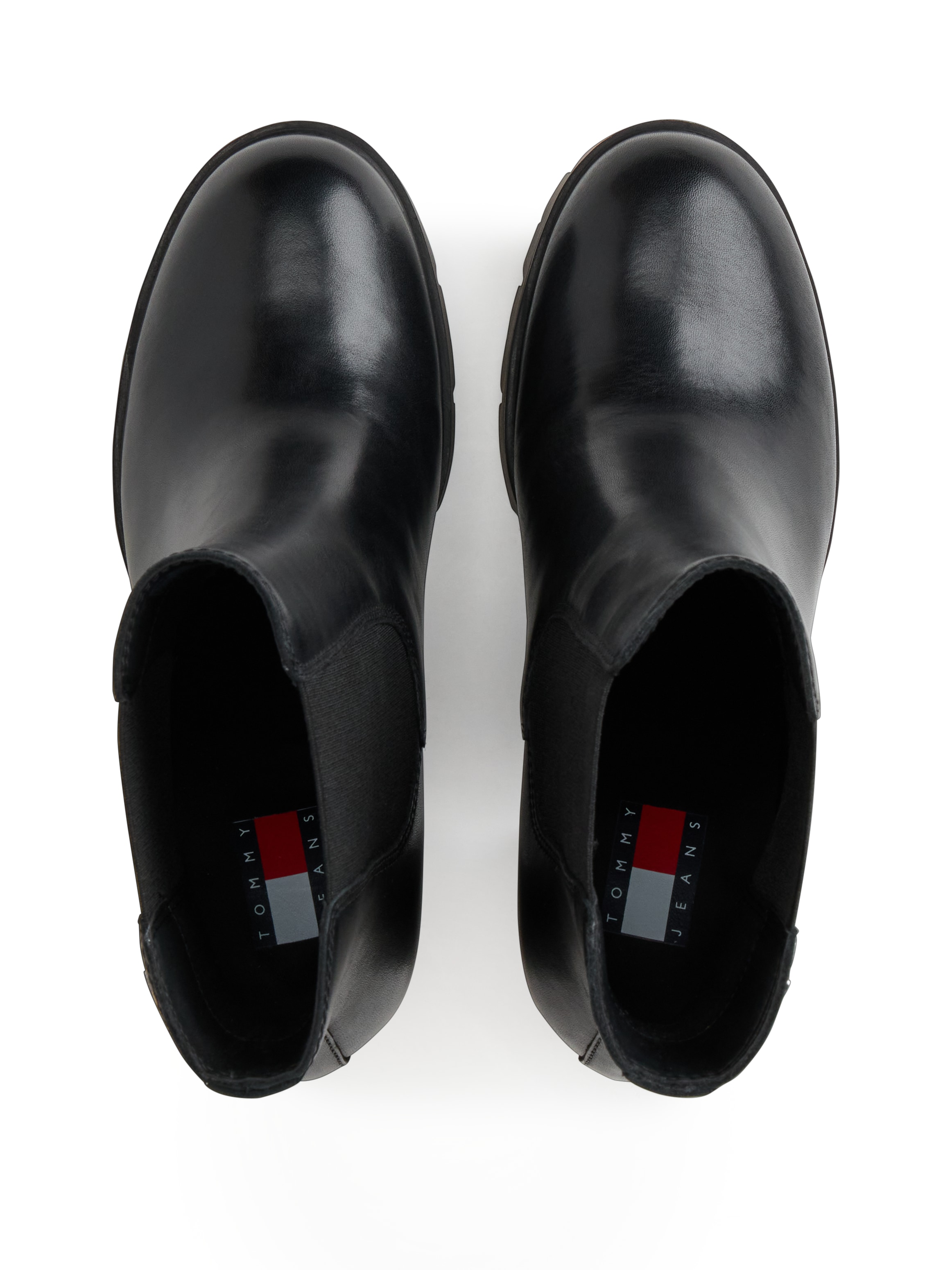 Tommy Jeans »TJW CHELSEA HIGH HEEL BOOTS«  Ankle Boots, Plateaustiefeletten mit Stretcheinsatz und Logoflagge