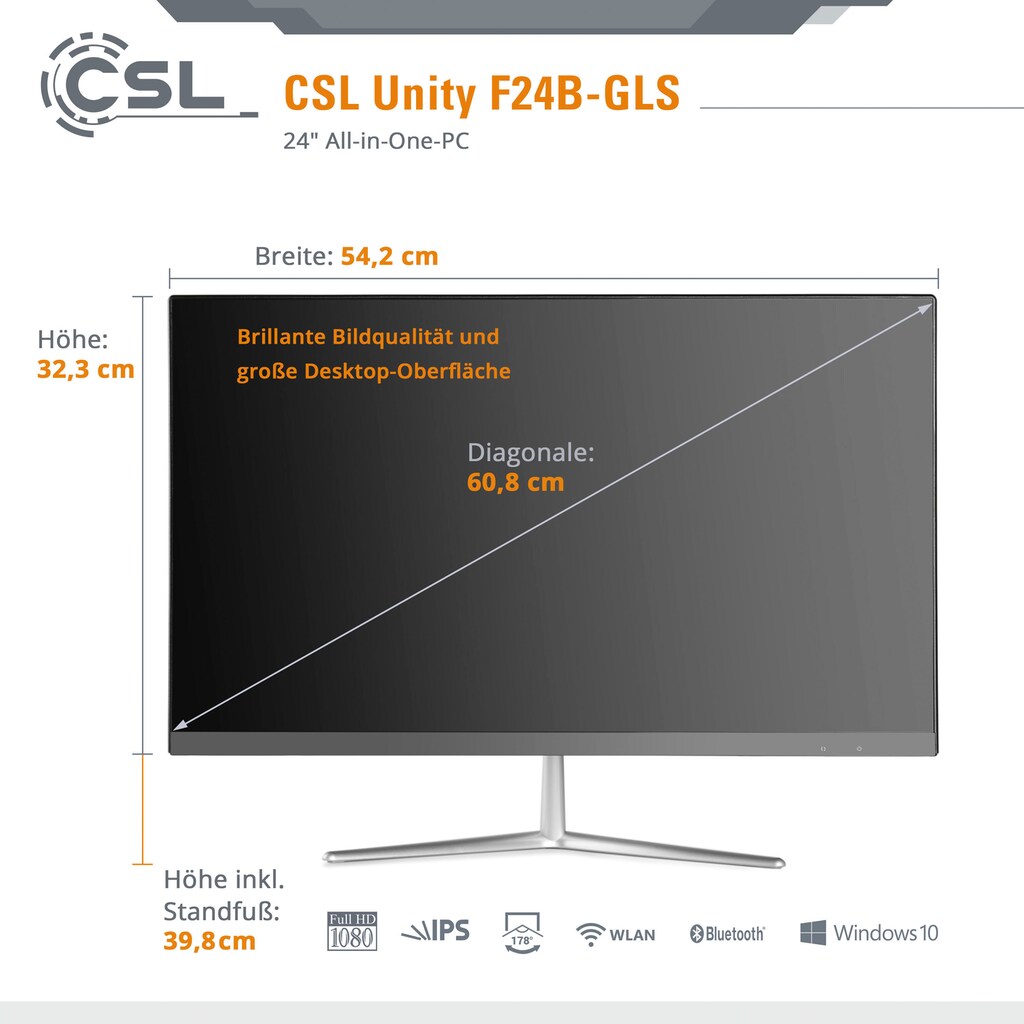 CSL All-in-One PC »Unity F24B-GLS mit Windows 10 Pro«