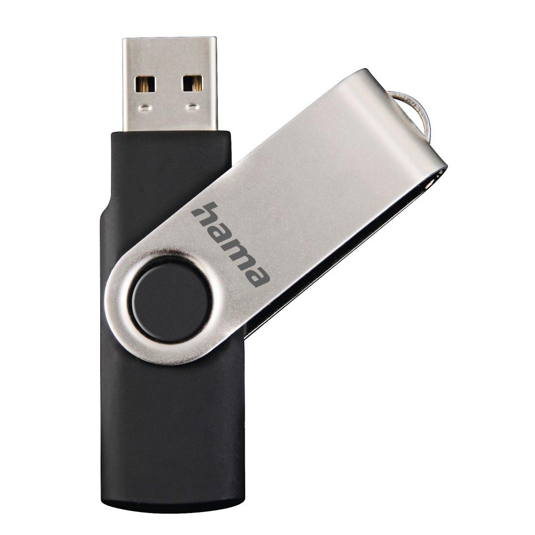 Hama USB-Stick »Rotate, USB 2.0, Schwarz/Silber«, (USB 2.0)