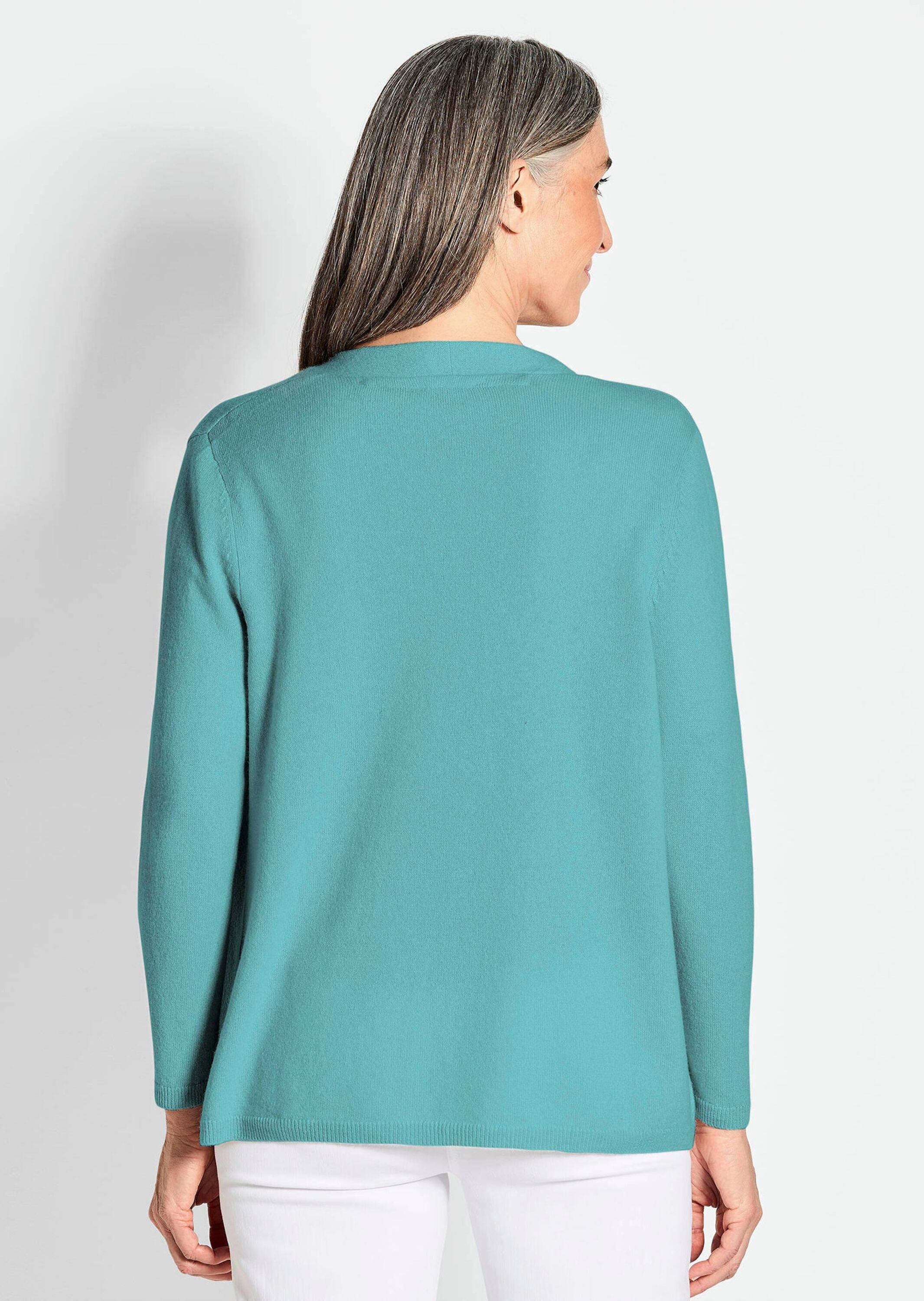 GOLDNER Strickjacke »Kurzgröße Cardigan in langer offener Form«