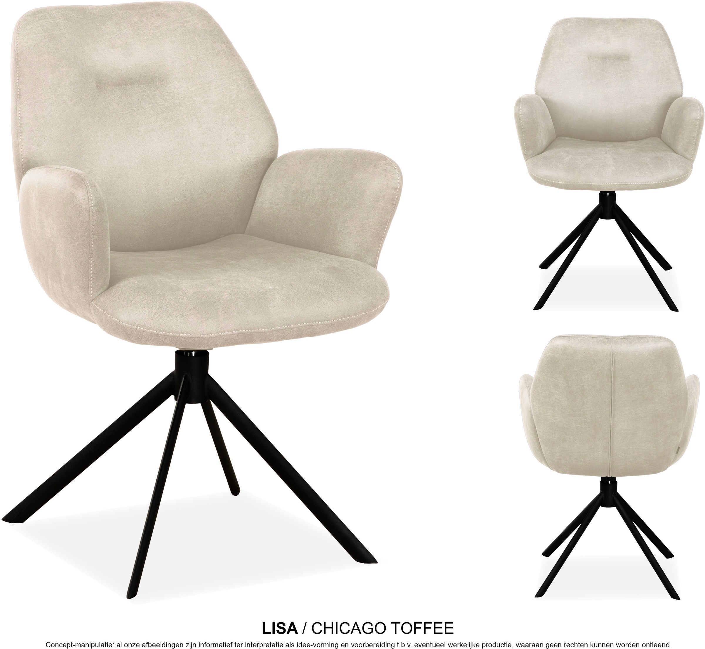 OMG Design Esszimmerstuhl »Lisa« (Set) 1 Stk.Drehstuhl mit Auto-return, Armlehnenstuhl