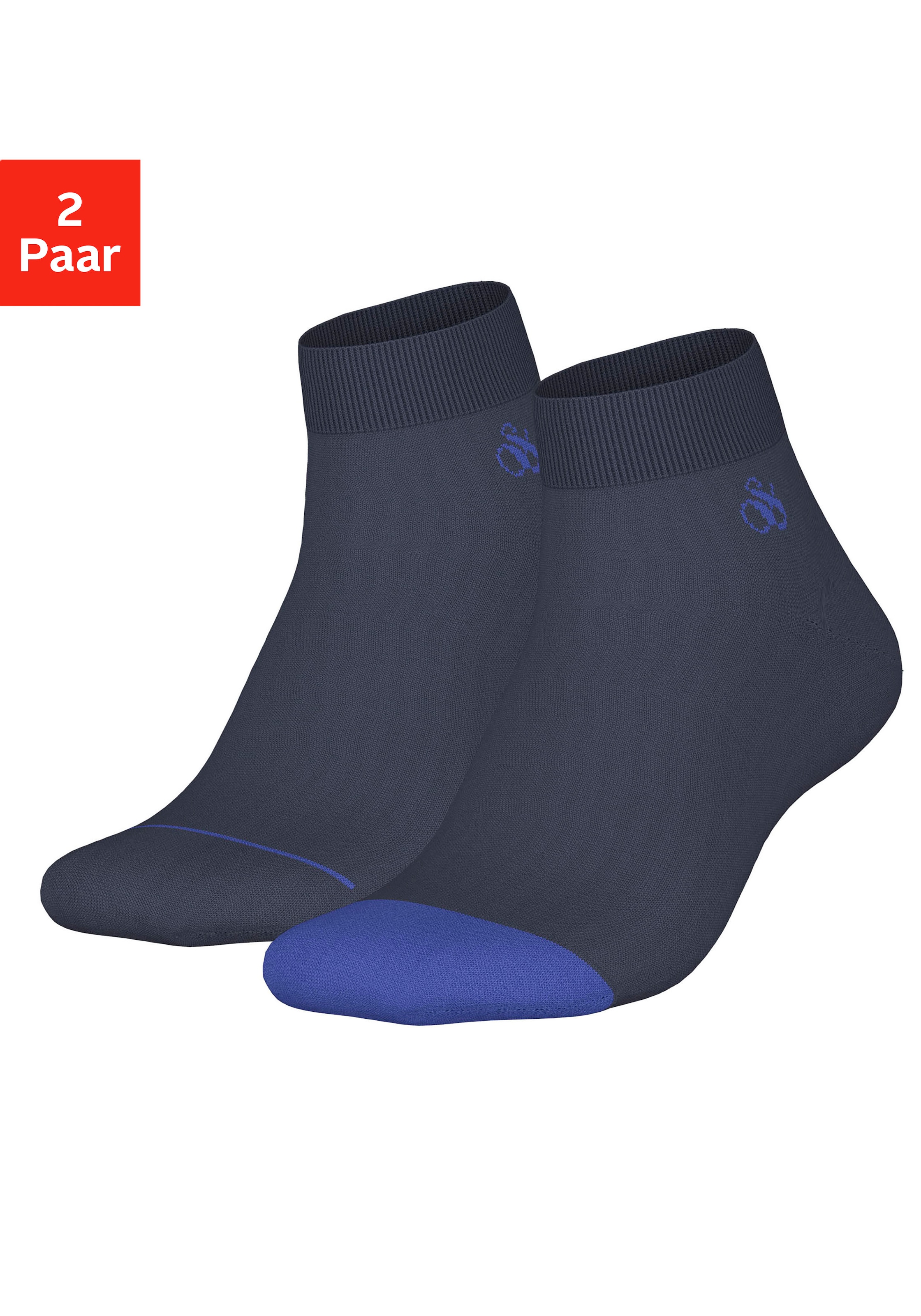 Kurzsocken, (2 Paar), mit eingestricktem Logo