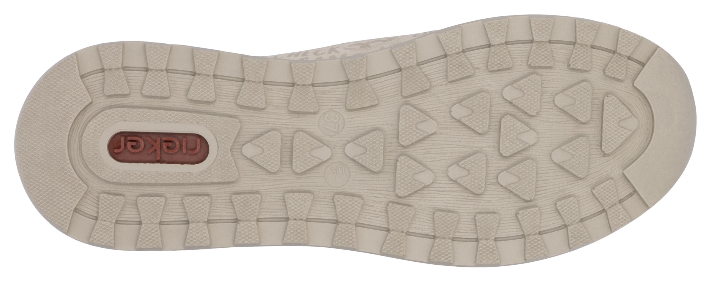 Rieker Slip-On Sneaker  , Schlupfschuh, Freizeitschuh, Halbschuh mit Lettering-Print