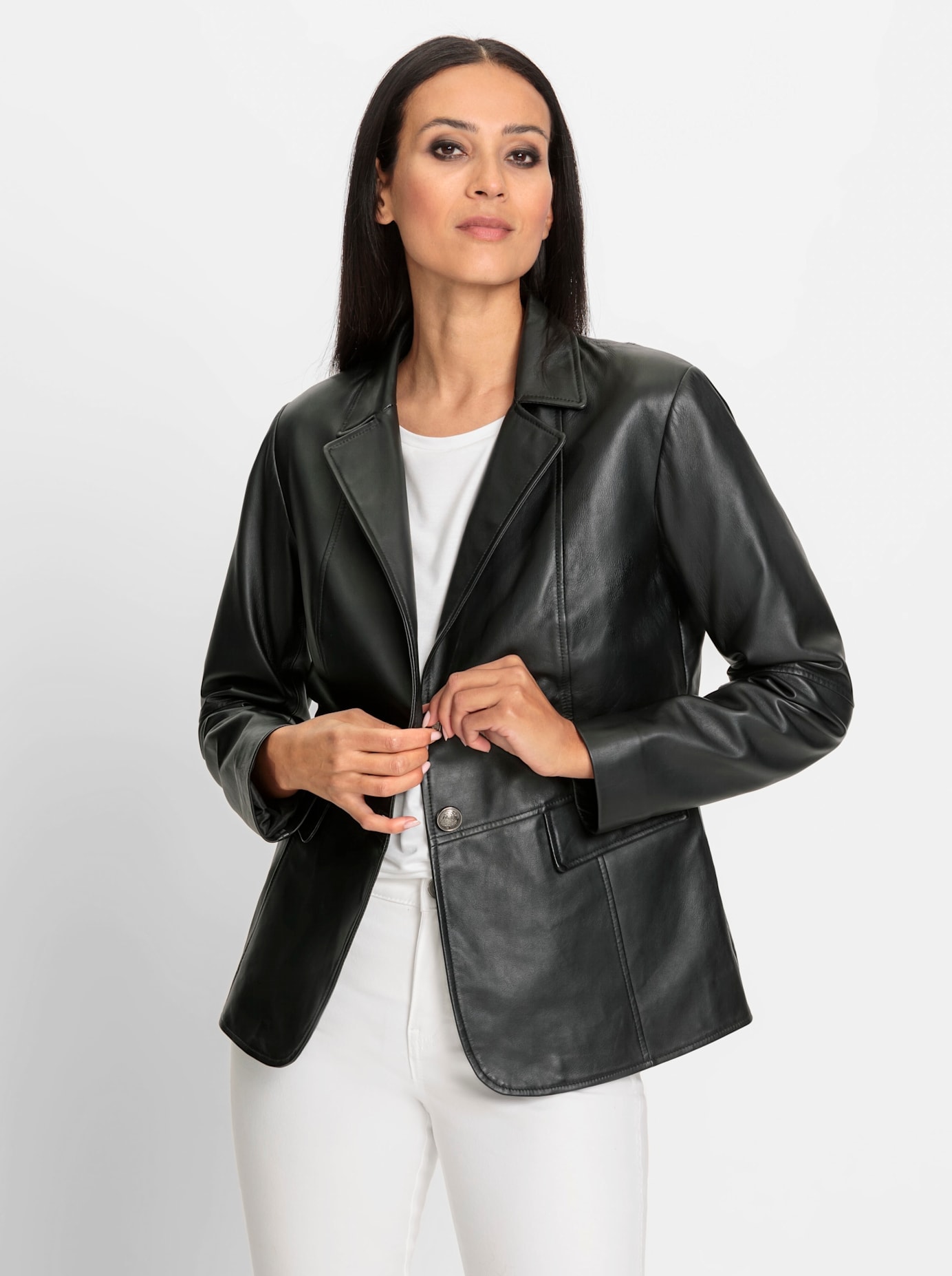 heine Lederjacke, ohne Kapuze