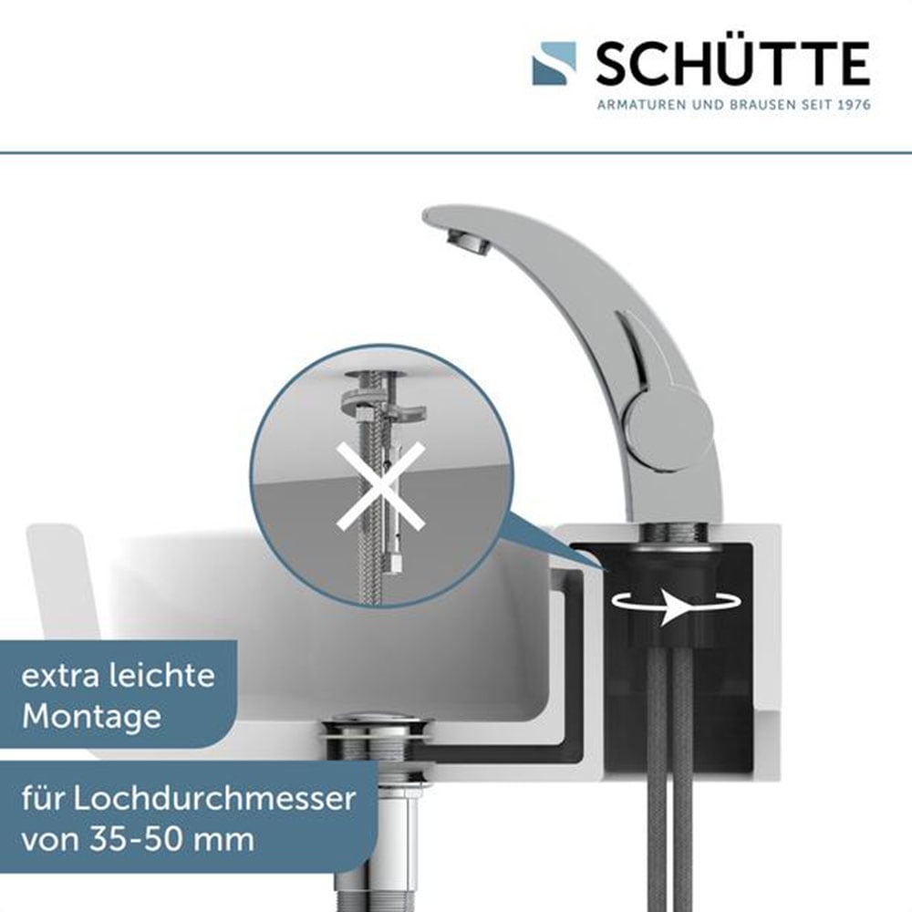 Schütte Waschtischarmatur »PANAMA« Wasserhahn, Mischbatterie Waschbecken, Waschbecken Armaturen in Chrom