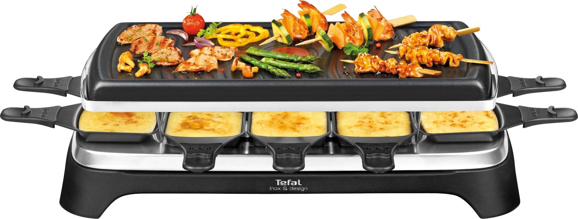 Tefal Raclette »RE4588 Ambiance«, 10 St. Raclettepfännchen, 1350 W, für bis zu 10 Personen, Tischgrill-Funktion, abnehmbares Kabel