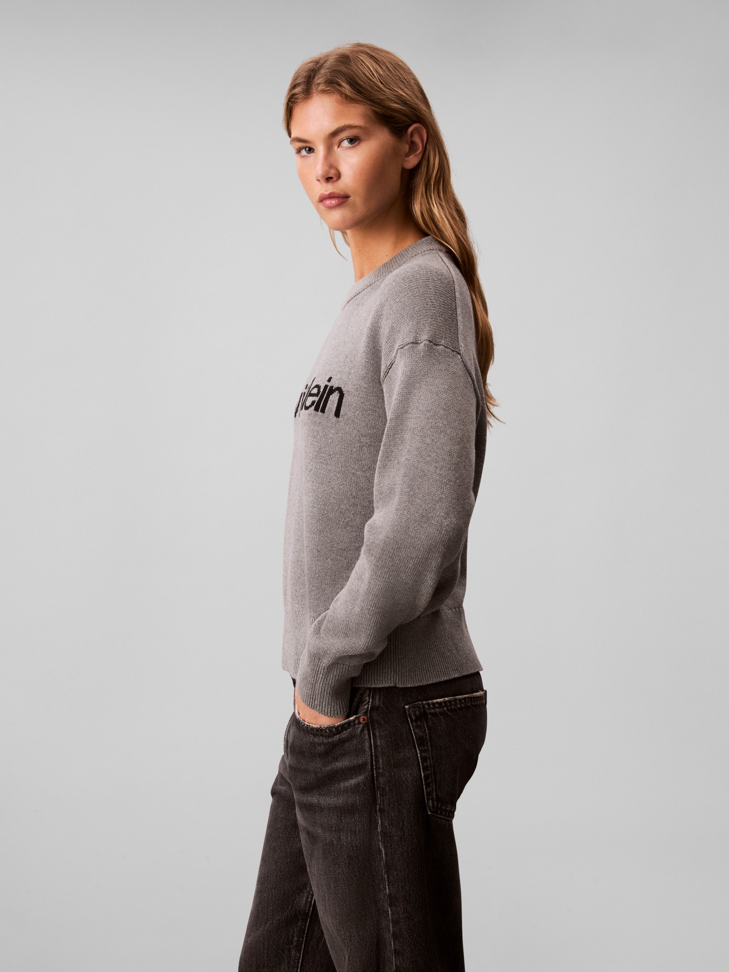 Calvin Klein Jeans Strickpullover »Cotton Graphic Pullover«, Mit Rundhalsausschnitt